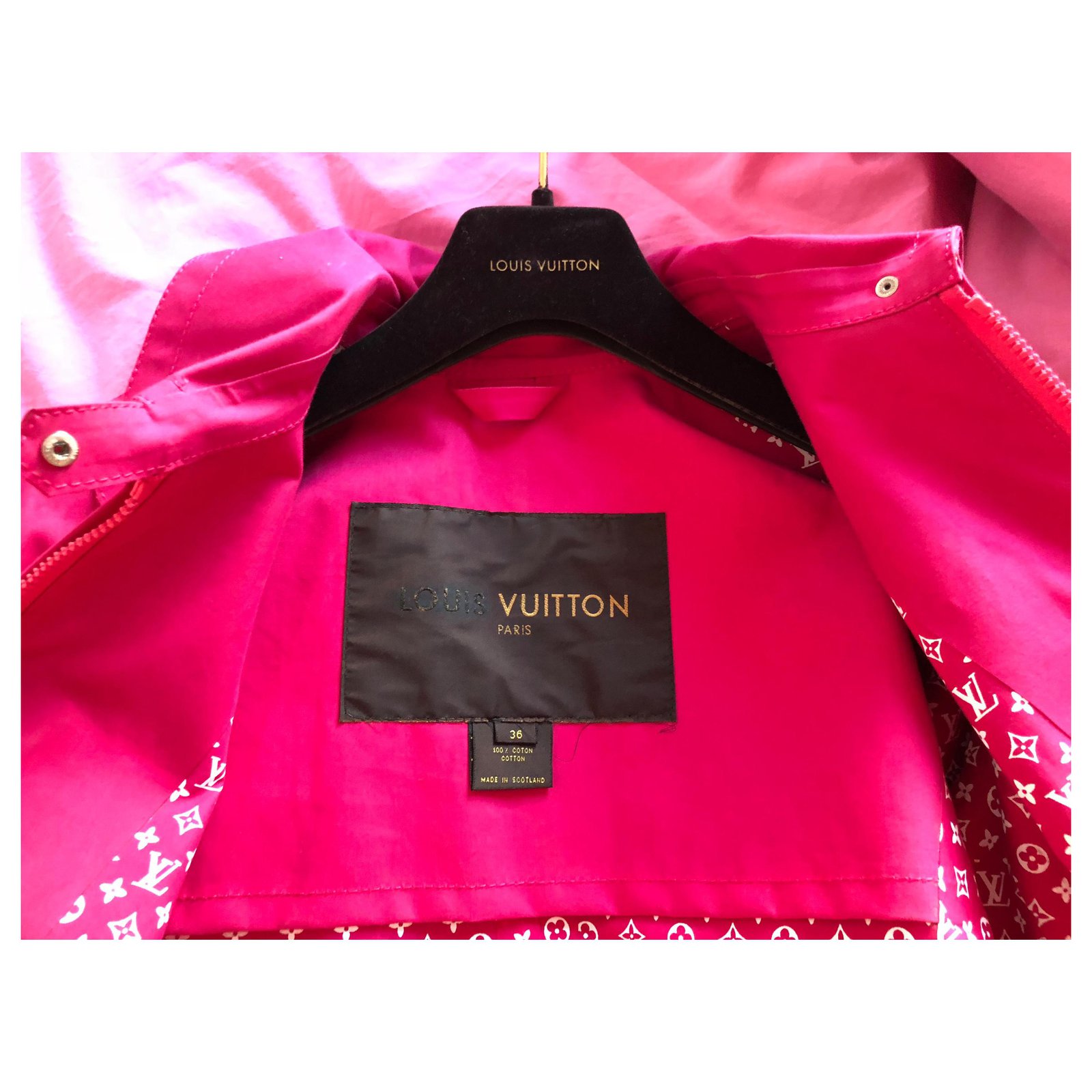 Trench Coats Louis Vuitton Trench Caban Jacket Burberry Women Khaki 100% Silk T38