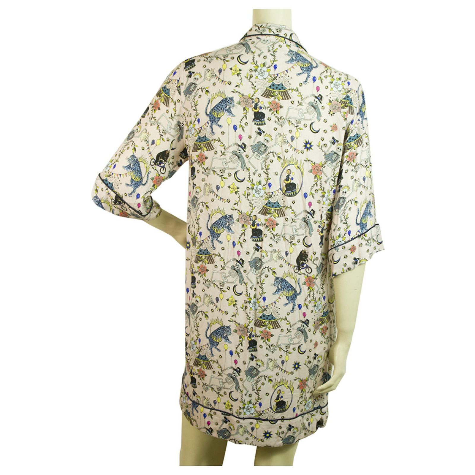 Robe Longue Maxi ZADIG & VOLTAIRE - Soie 100% - Motif Chevaux (Horses) - Taille S - Portée 1 Fois - TBE