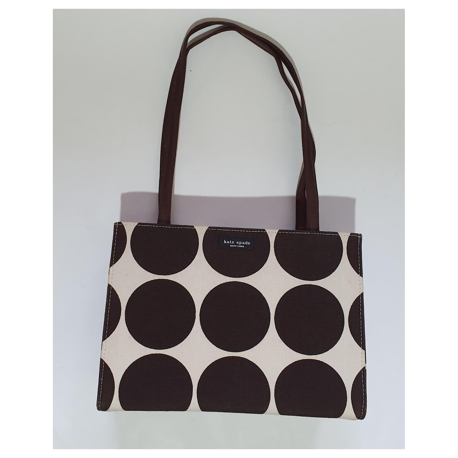 kate spade white and brown purse