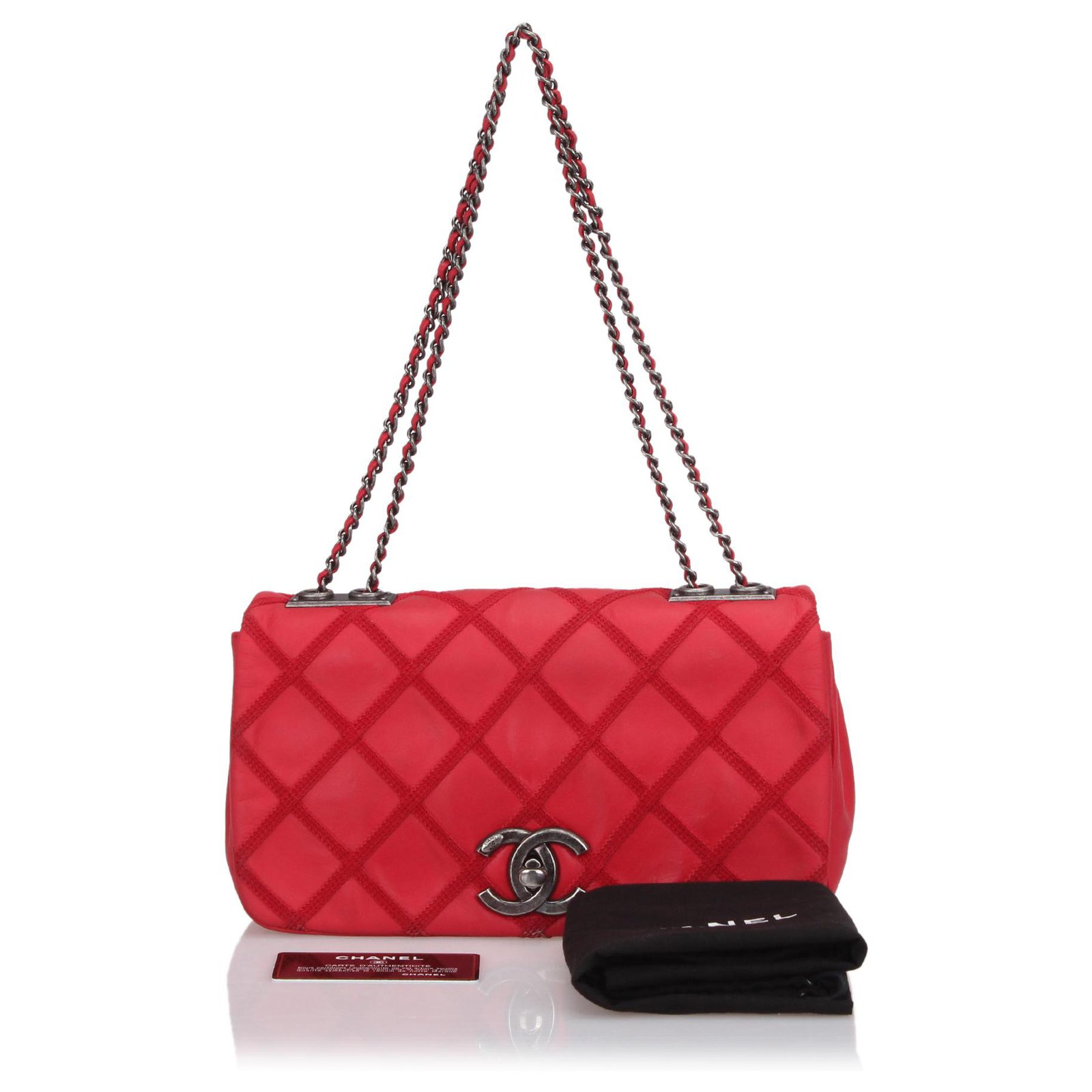 Chanel Pink Small Diamond Stitch Leather Flap Bag