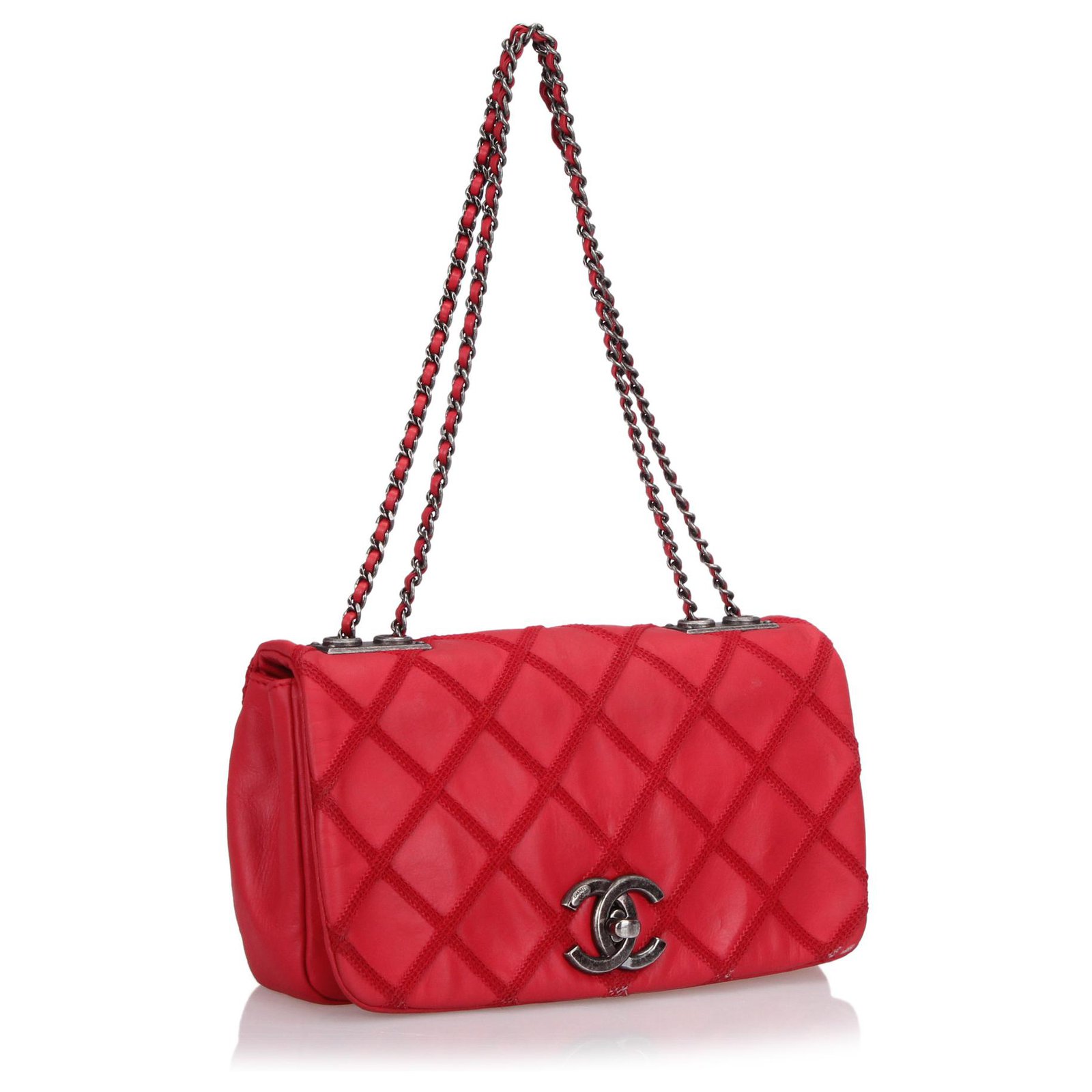 Chanel Pink Small Diamond Stitch Leather Flap Bag Pony-style