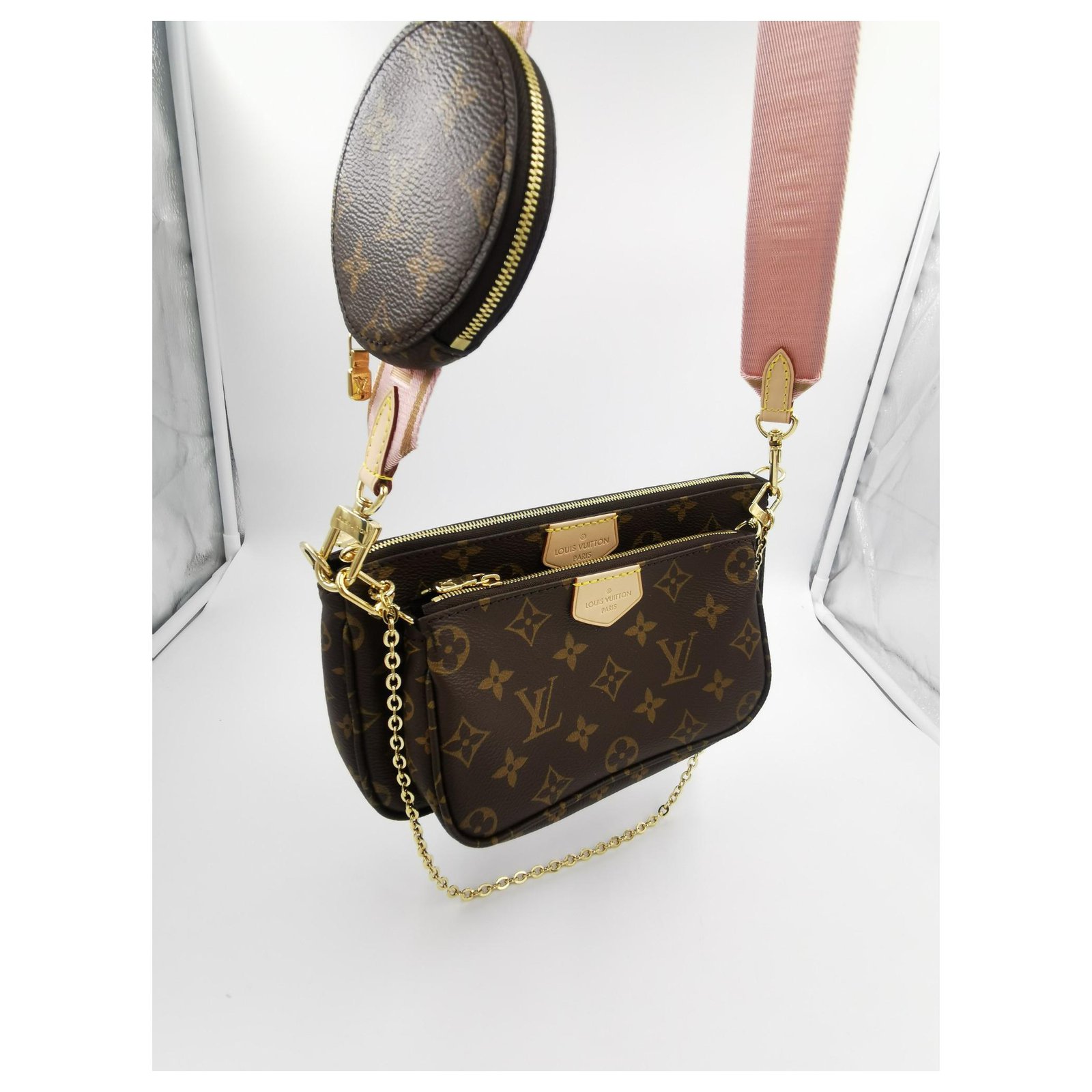 Louis Vuitton Multi accessory pocket Brown Cloth ref.163512 - Joli