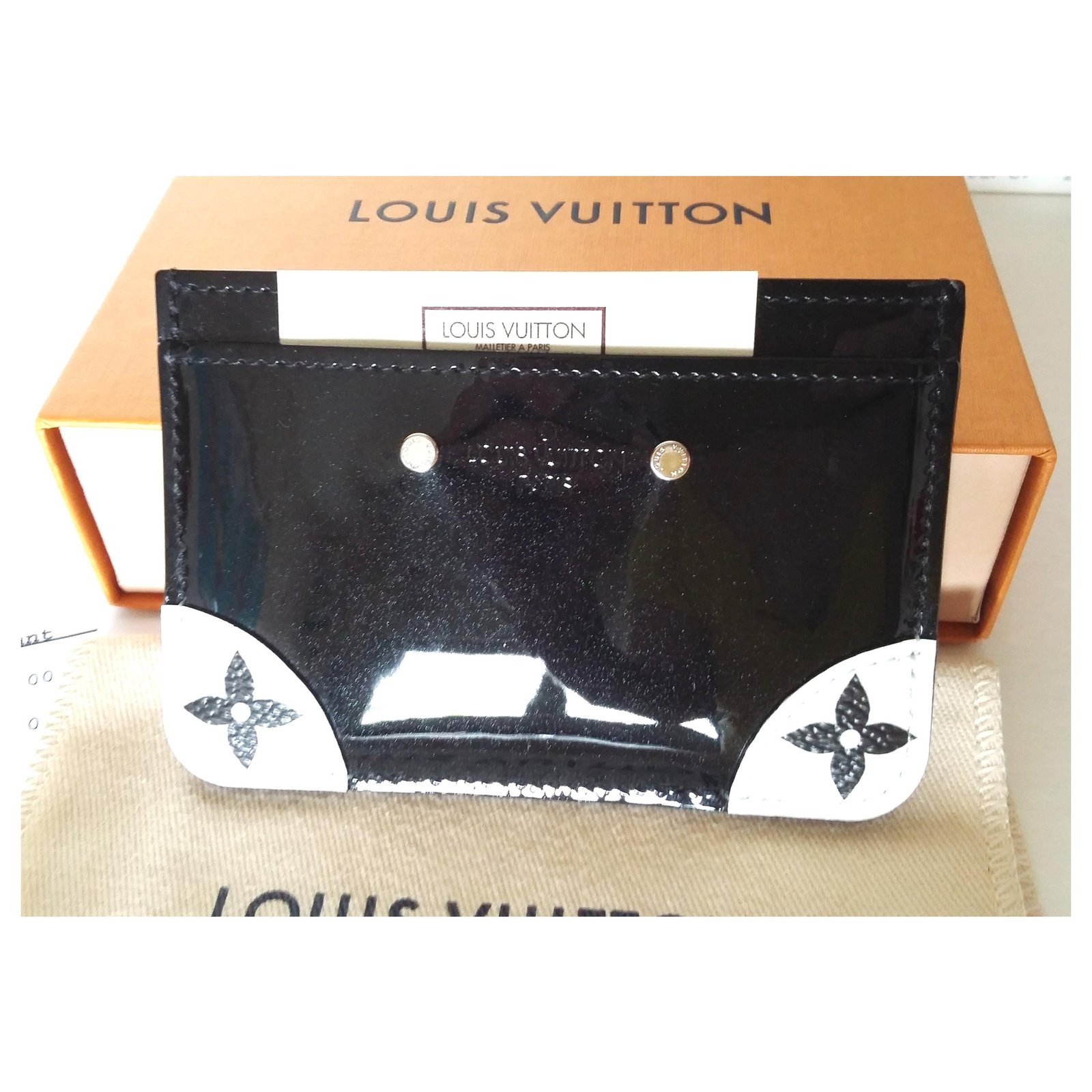 Louis Vuitton Porte carte zippé Black Leather ref.783196 - Joli Closet