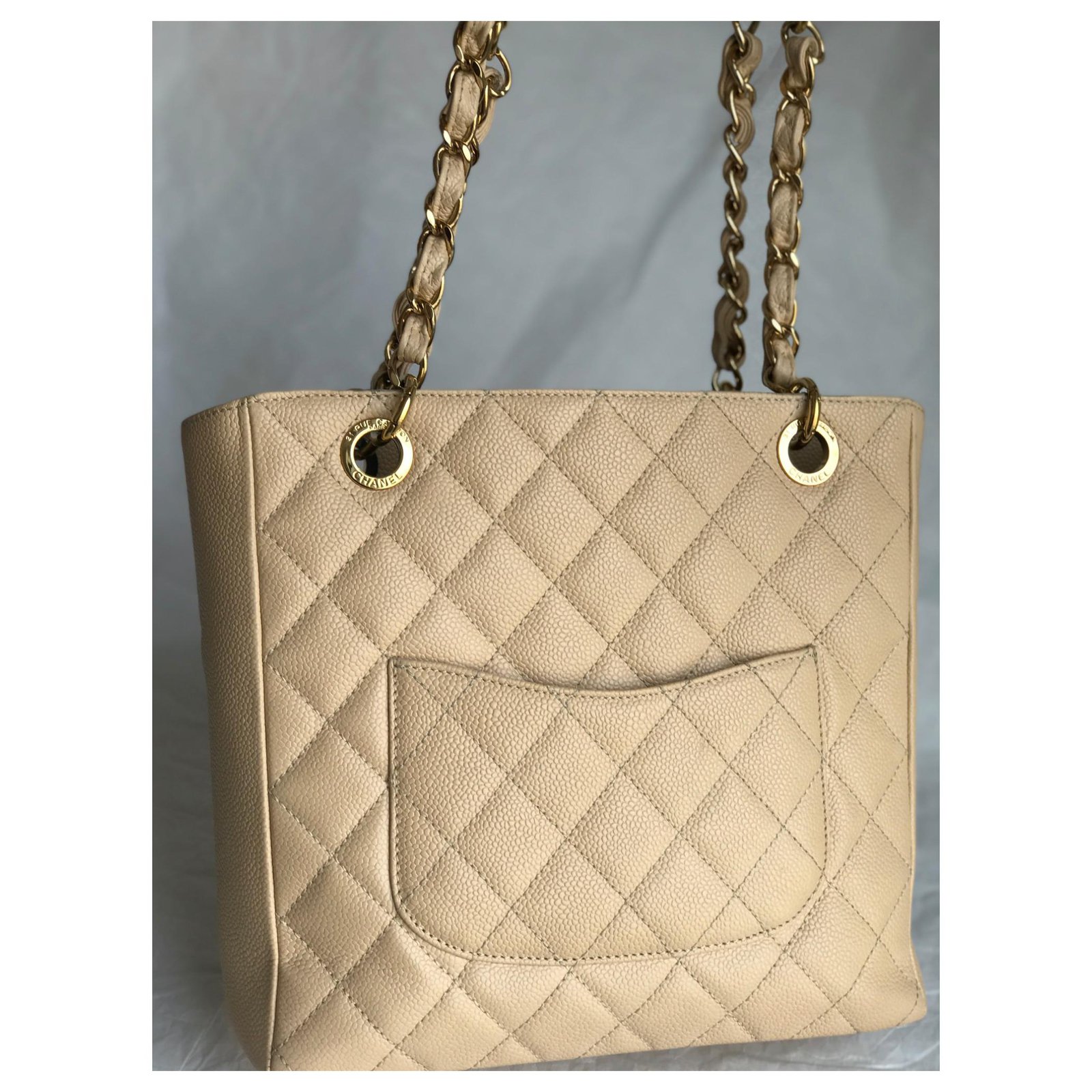 Chanel Petite Shopping Tote Leather Tote In Other