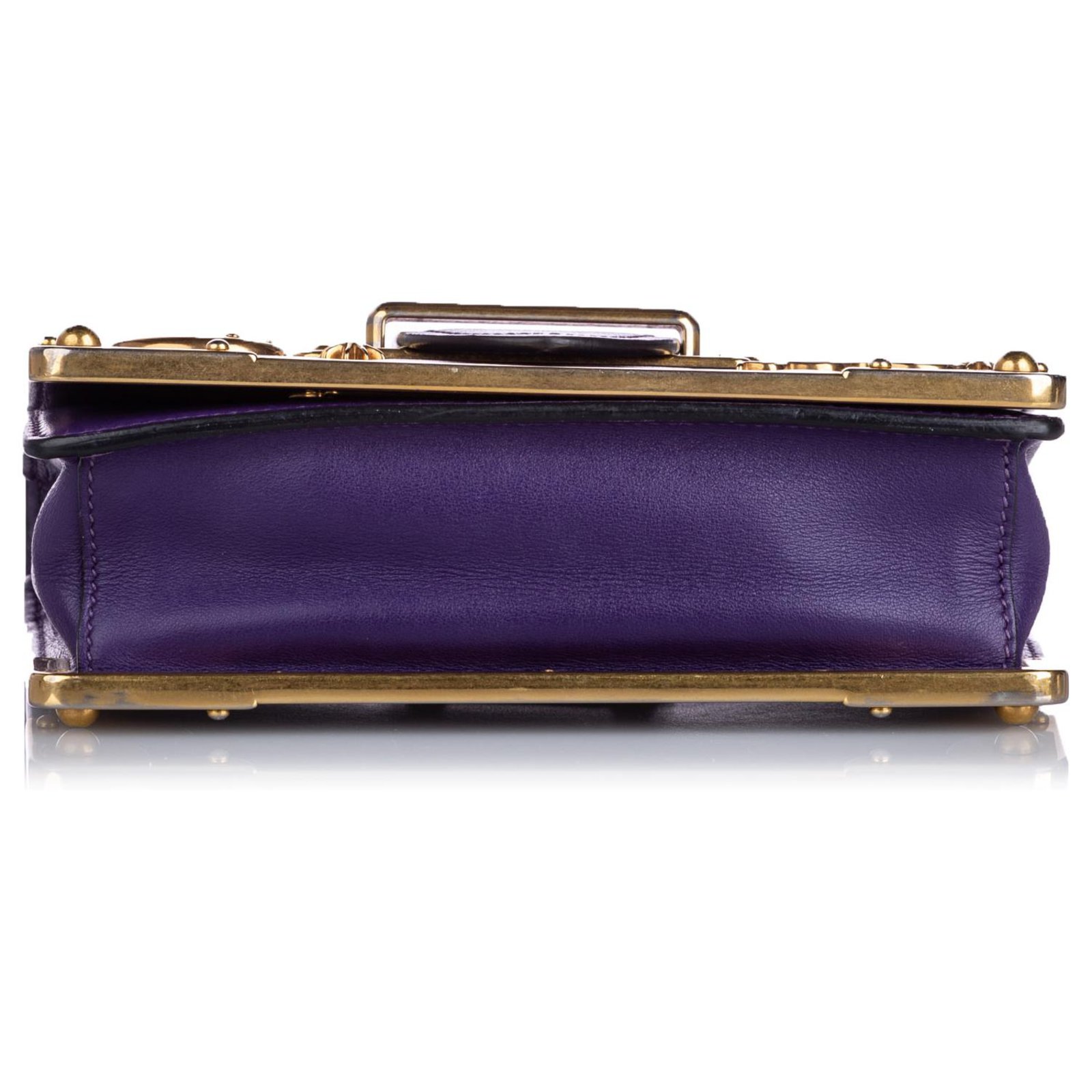 Prada Cahier Purple in Calfskin with Gold-tone - US