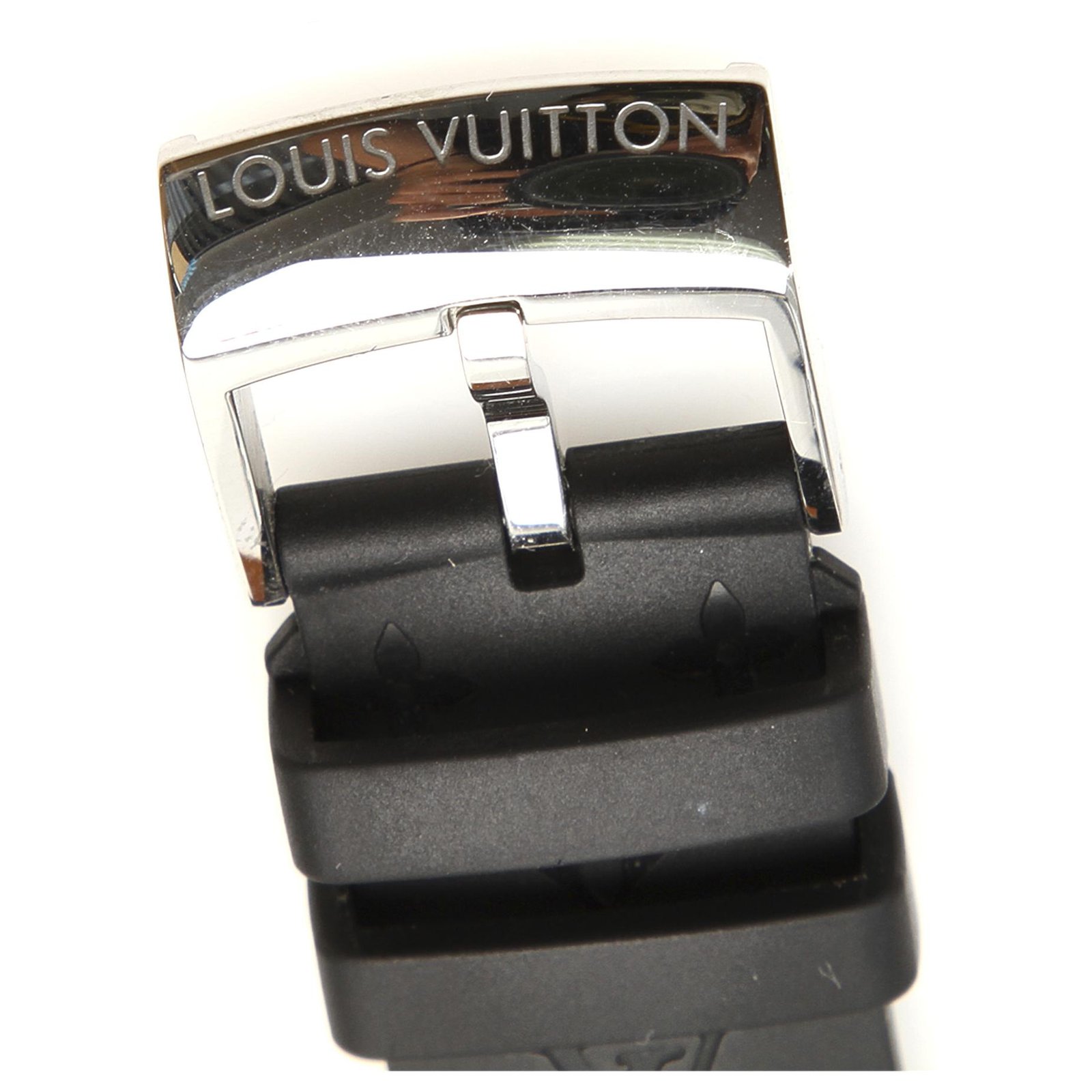 Louis Vuitton Black Tambour Regatta Watch Blue Steel Metal Plastic  ref.193881 - Joli Closet