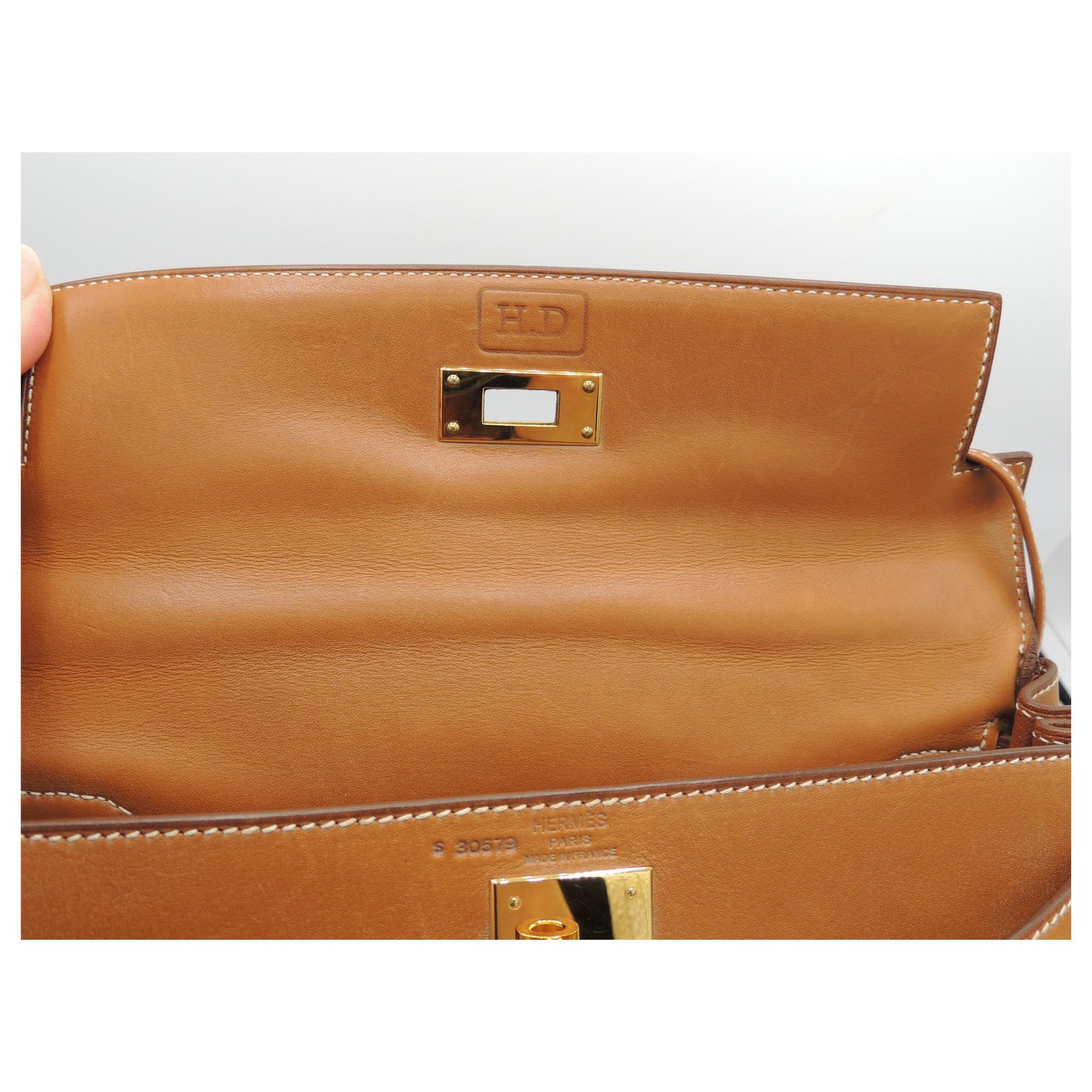 Hermes Kelly 28 Handbag CC34 Fauve Barenia Natural GHW