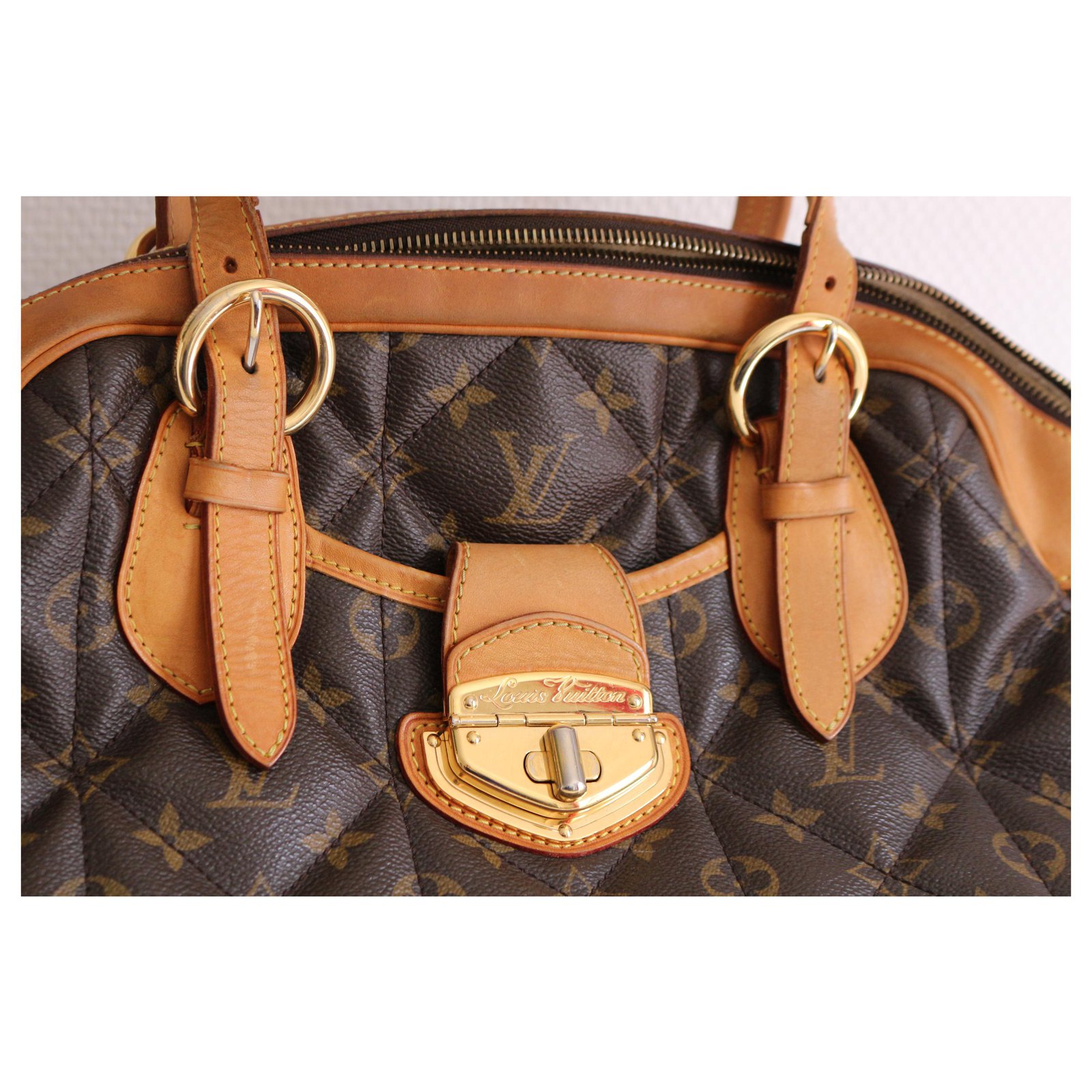 Louis Vuitton Monogram Lockit Horizontal Large Bowling Bag Brown Leather  ref.293640 - Joli Closet