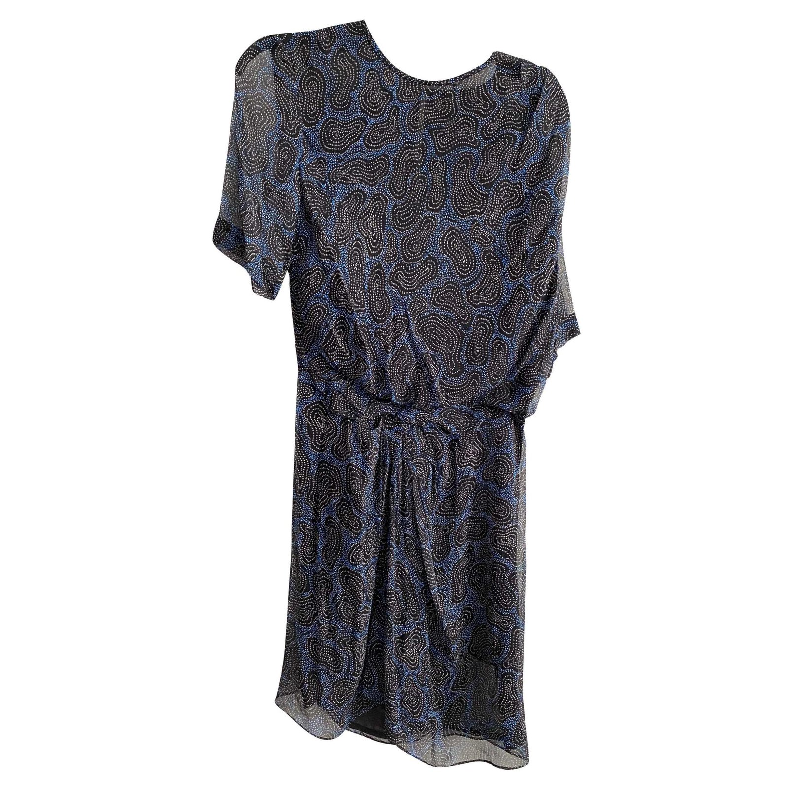 Isabel Marant Etoile Dresses Black Blue Silk ref.194616 - Joli Closet