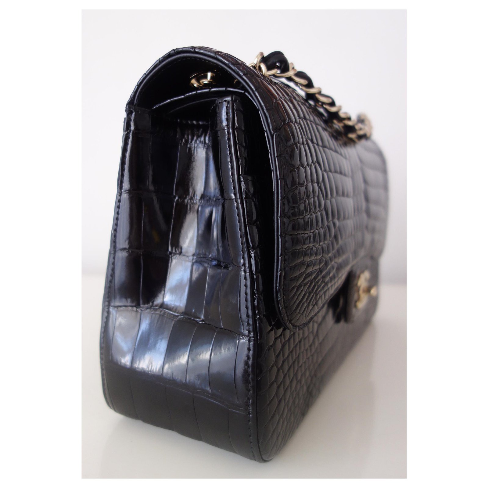 Chanel Timeless alligator bag Grey Exotic leather ref.142243