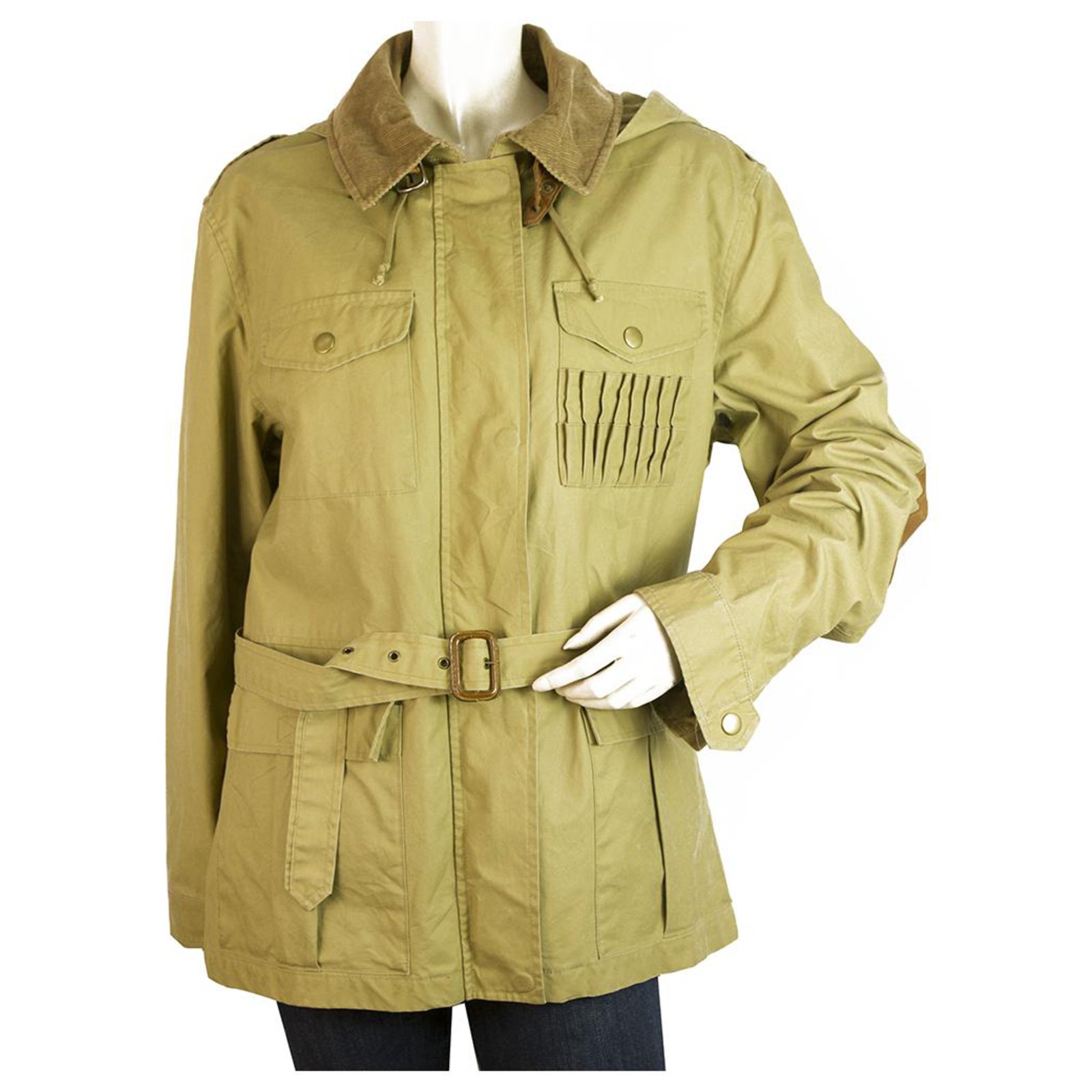 Ralph Lauren Mustard Yellow Zipper Front Remov. Vest Hood Safari Jacket ...