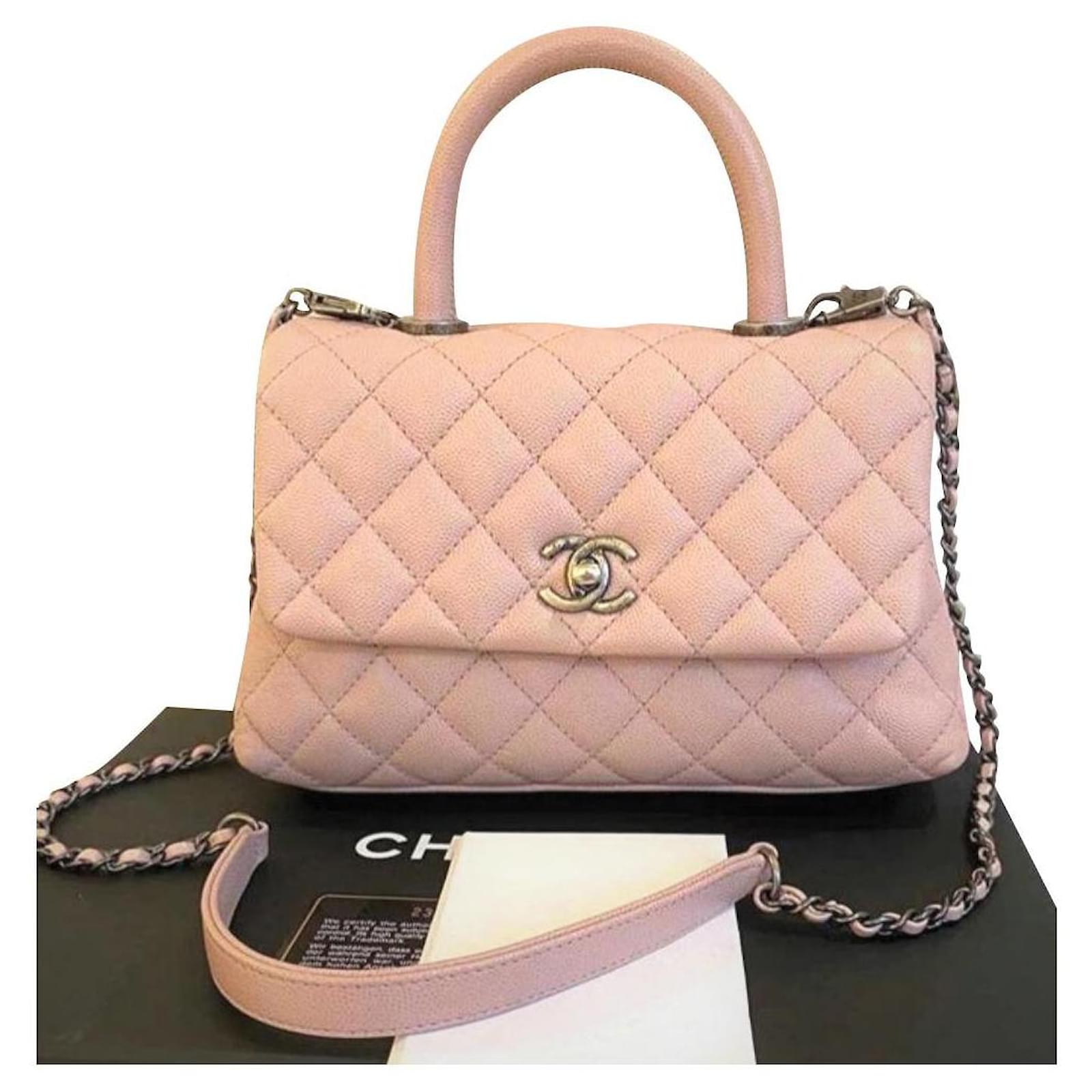 Chanel Pink Mini Coco Handle Bag Leather Ref 196608 Joli Closet