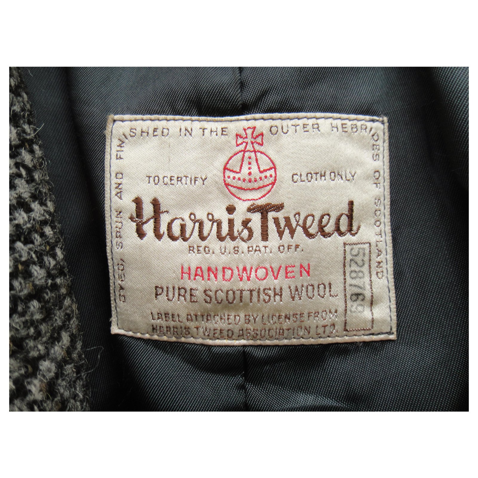 Autre Marque vintage men's coat in Harris Tweed t 60 Grey Wool ref ...