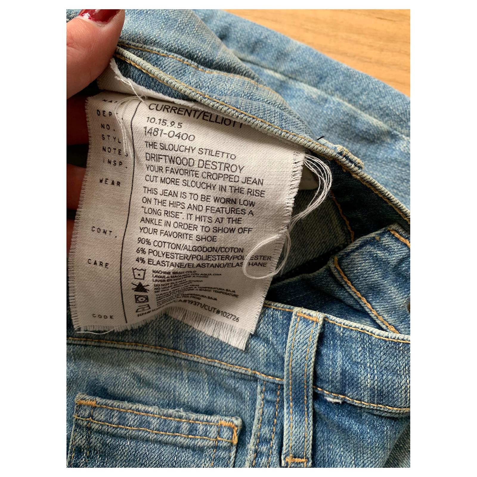 Current Elliott Jeans Blue Cotton ref 