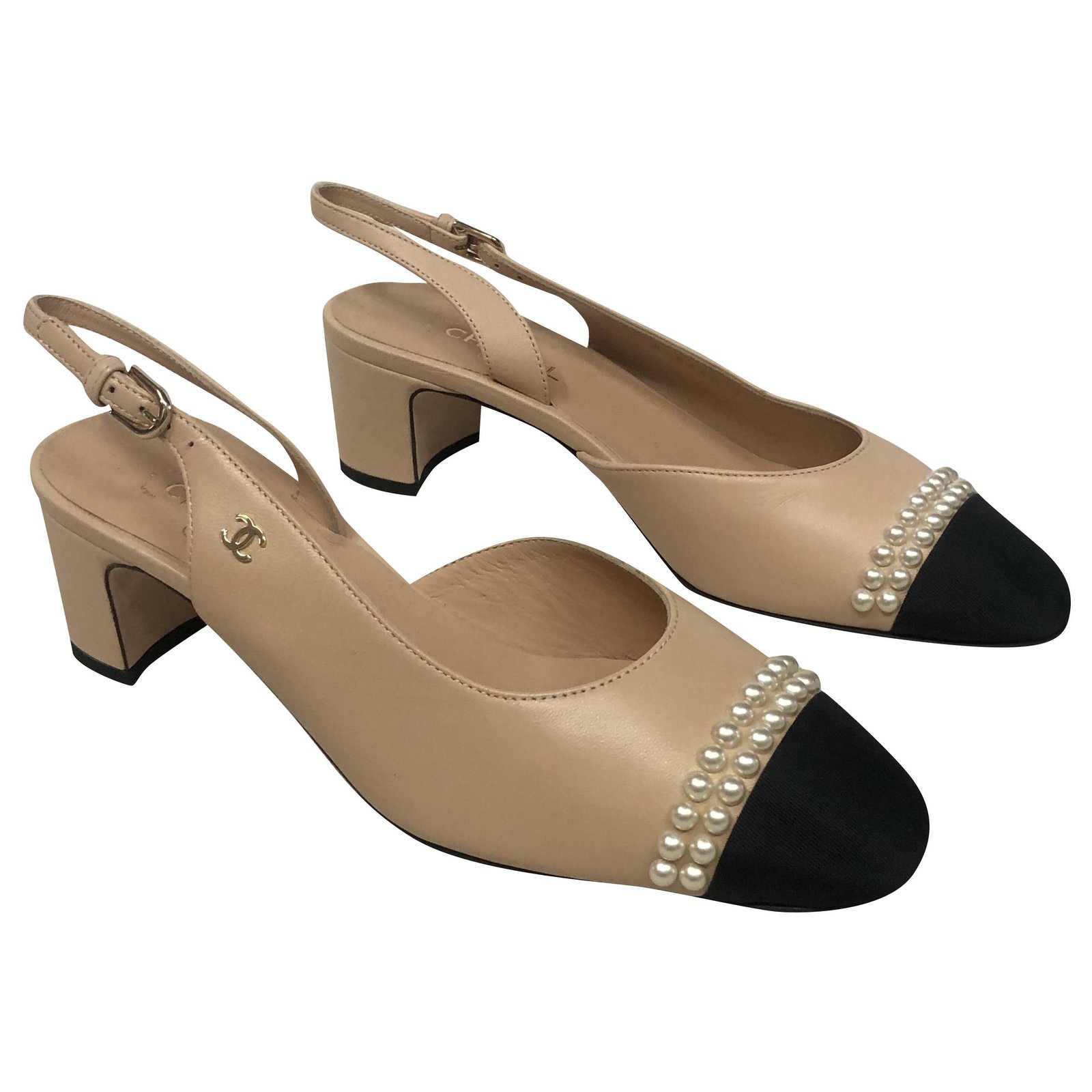slingback beige