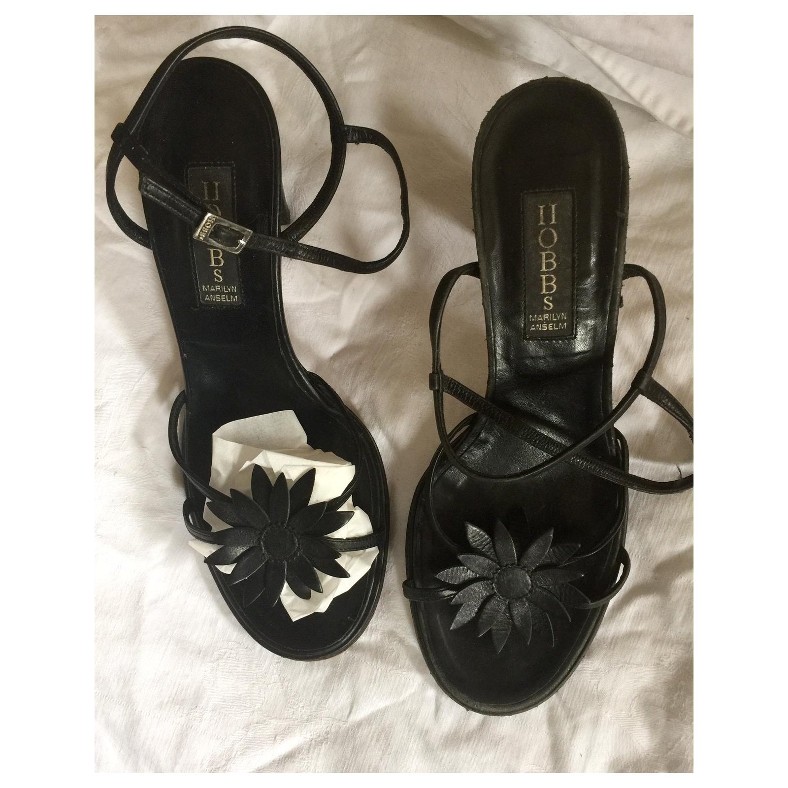 Vintage sandals Black Leather - Joli Closet