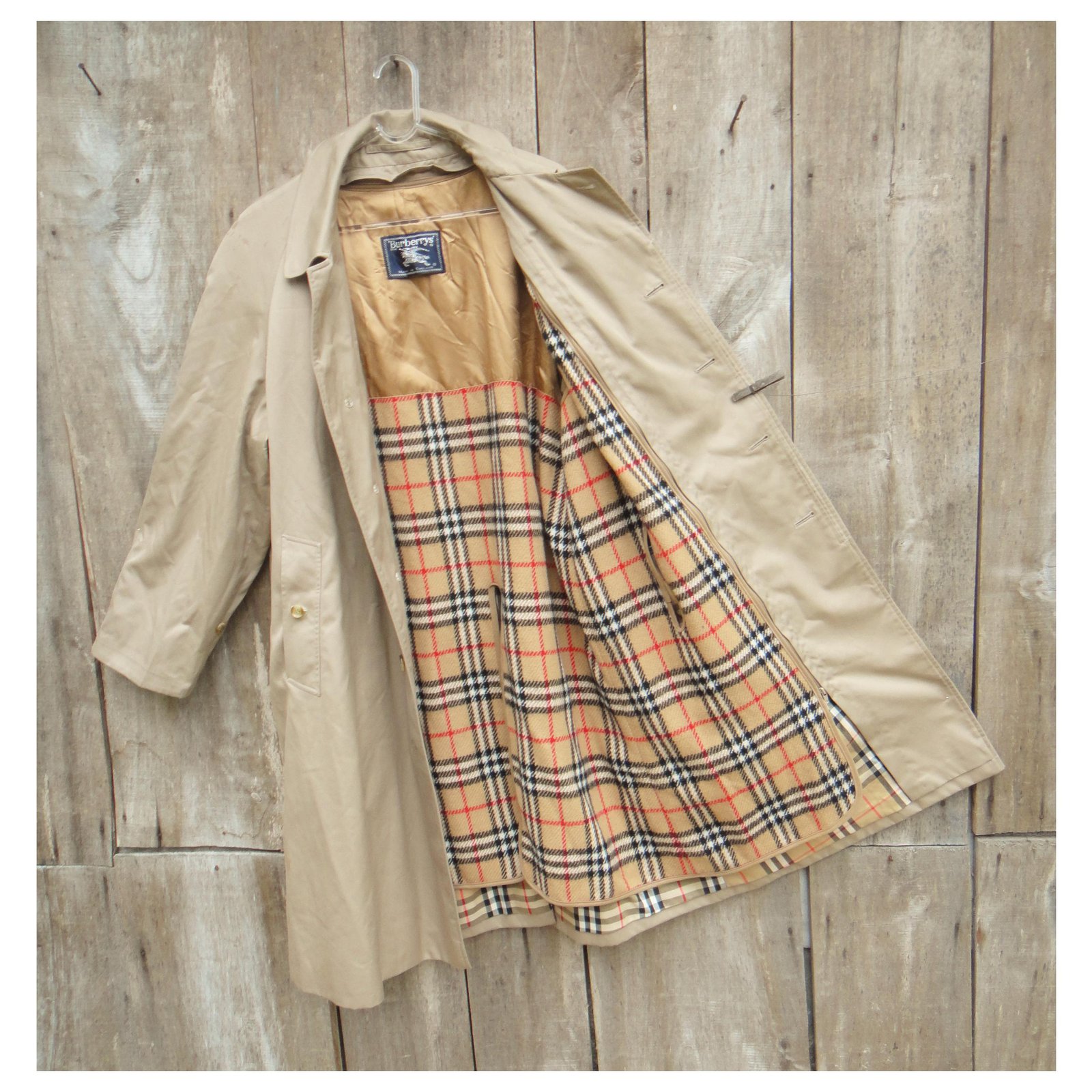 Fjendtlig Fremsyn Svane raincoat man Burberry vintage t 54 with removable wool lining Beige Cotton  Polyester ref.197889 - Joli Closet