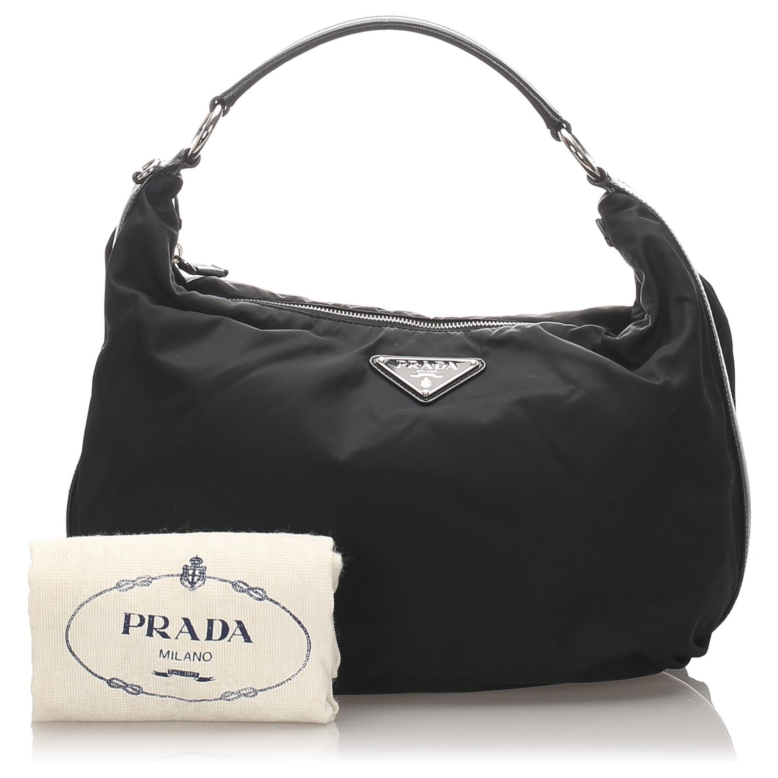 Prada Green Tessuto Drawstring Bucket Bag Dark green Leather Pony-style  calfskin Nylon Cloth ref.469784 - Joli Closet