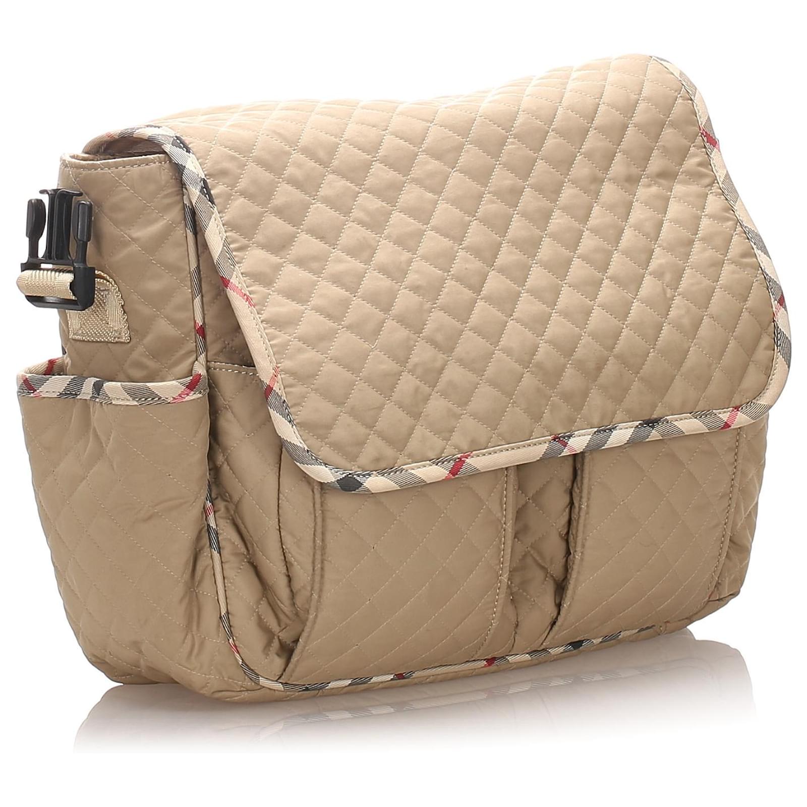 Burberry Brown Nylon Diaper Crossbody Bag Beige Cloth ref.198120 Joli