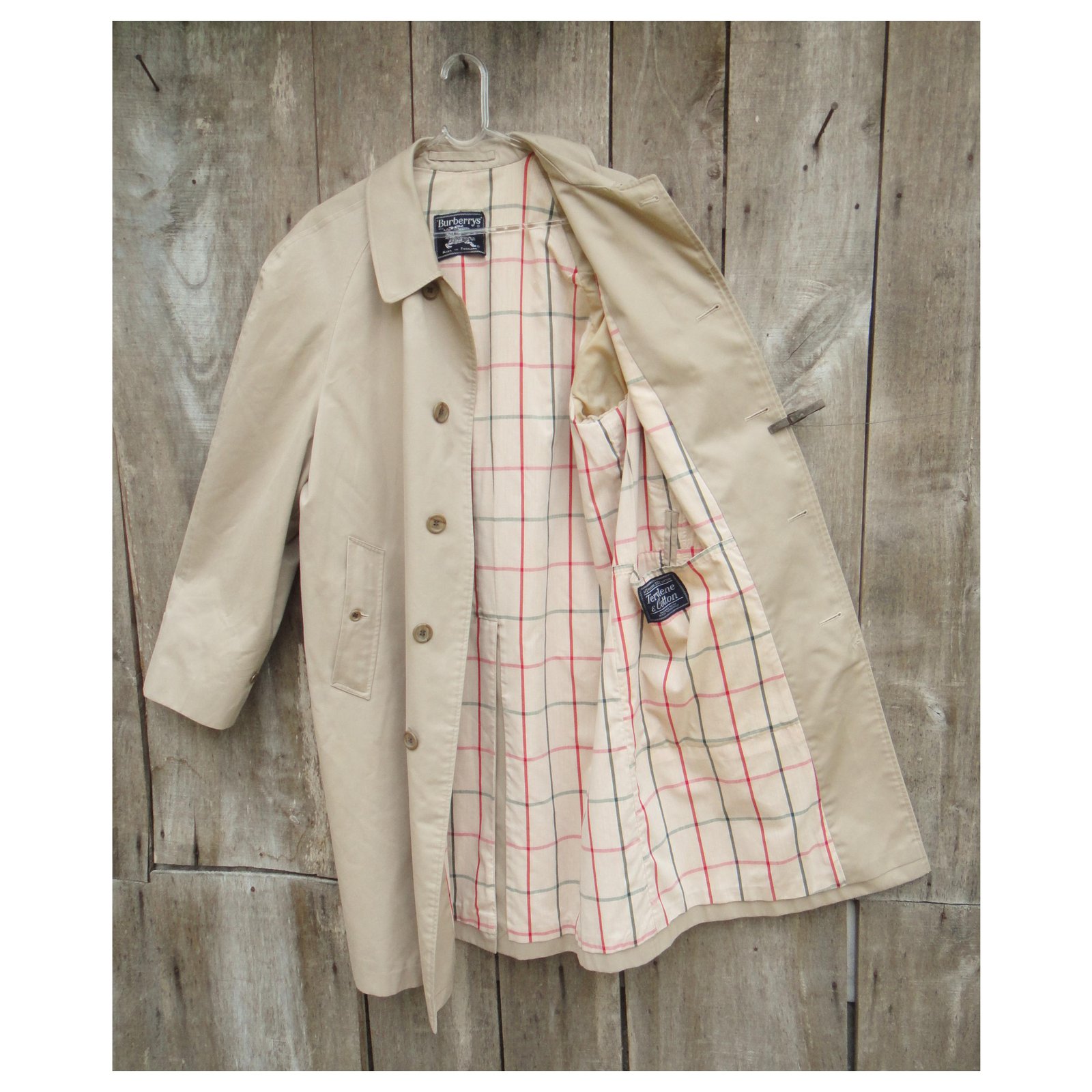raincoat man Burberry vintage sixties t 54 Beige Cotton Polyester ref ...