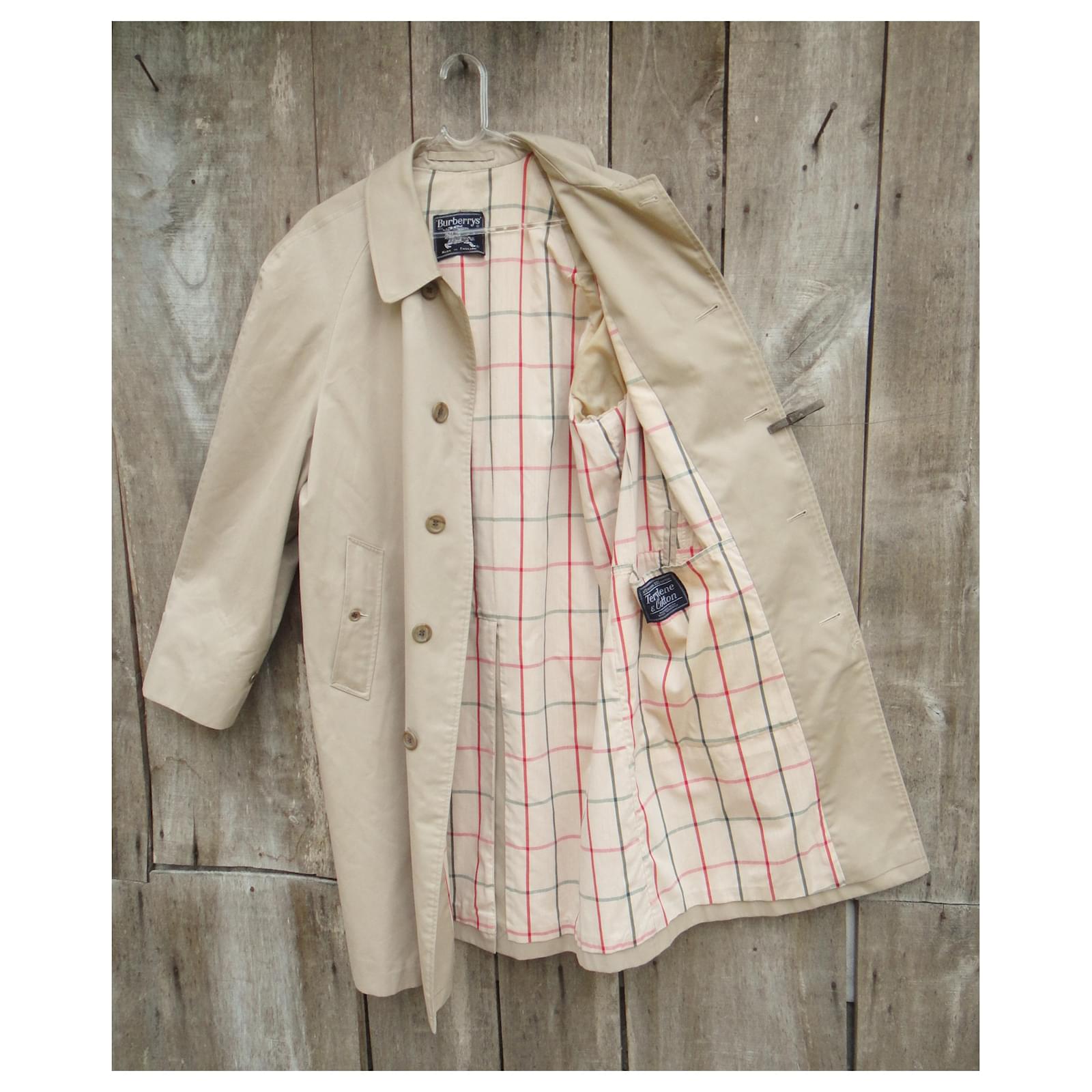 raincoat man Burberry vintage sixties t 54 Beige Cotton Polyester ref