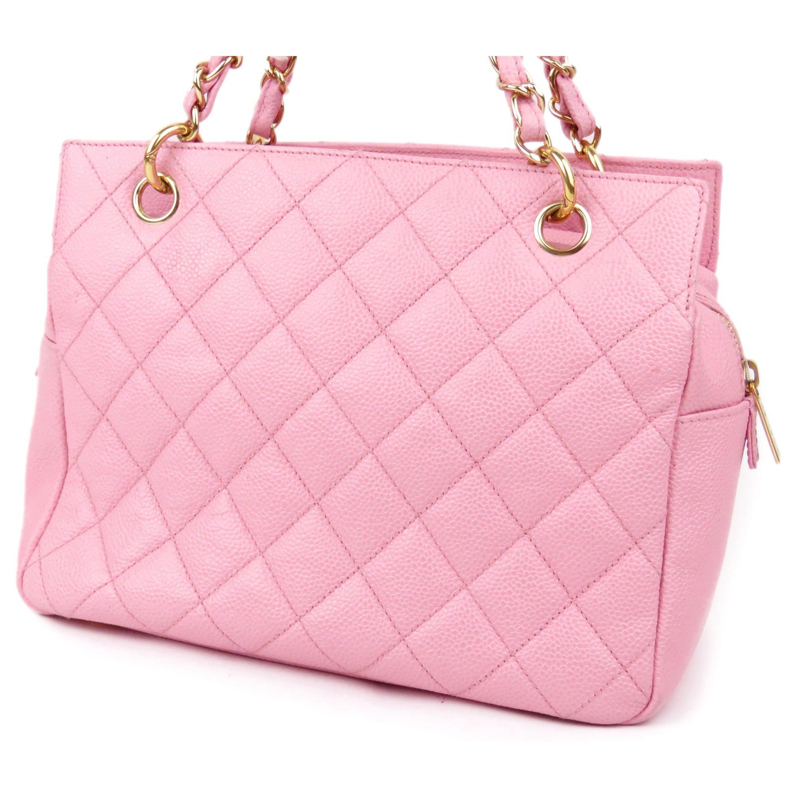 CHANEL Caviar Quilted Grand Shopping Tote GST Light Pink 140350