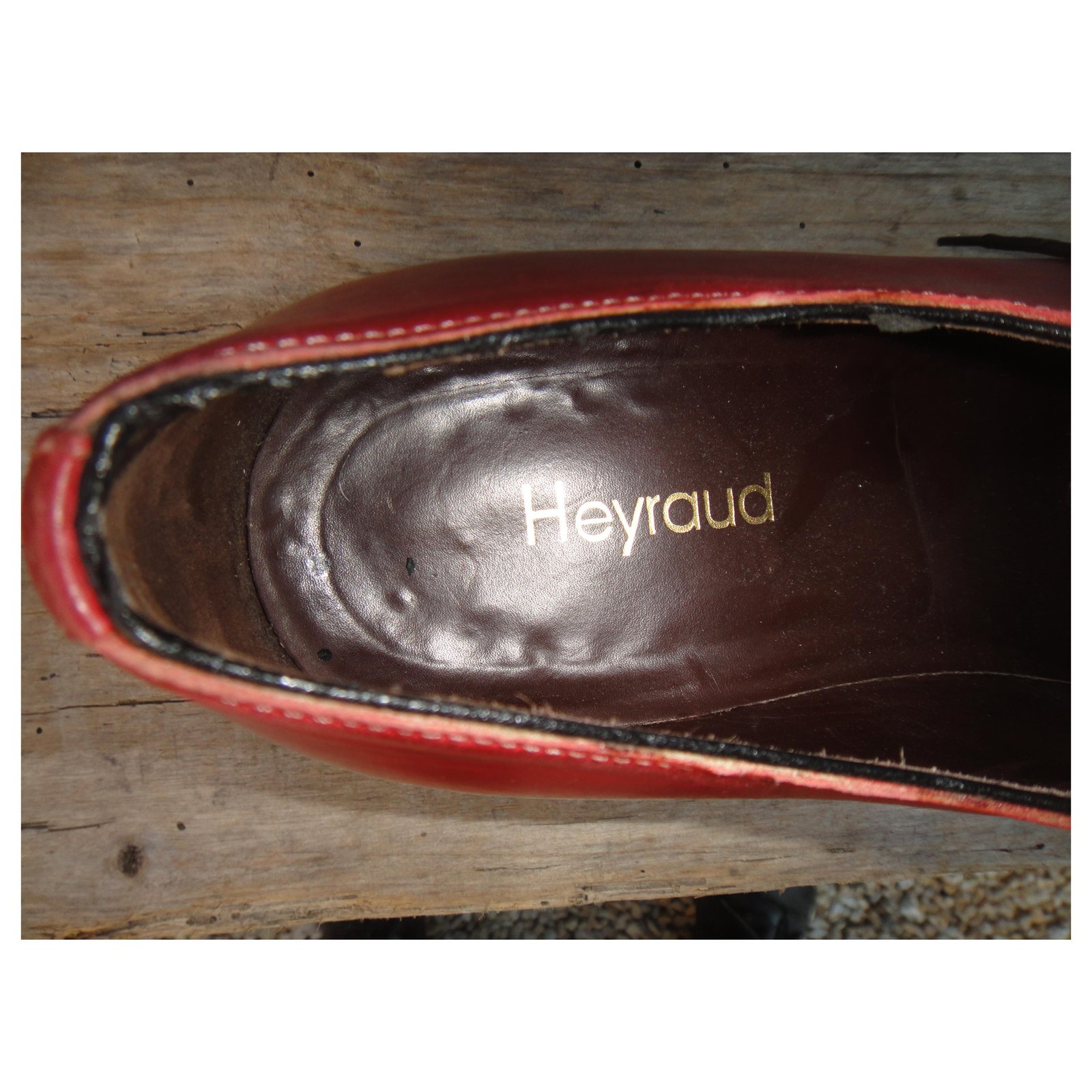 Autre Marque derbies Heyraud p 43 5 Cuir Rouge ref.199183 Joli