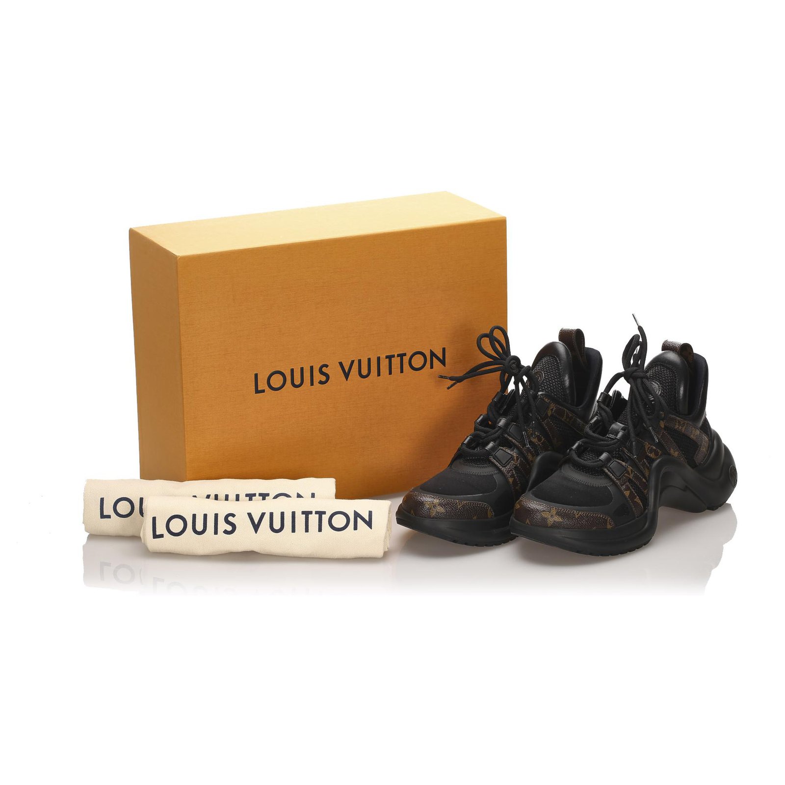 Louis Vuitton Black Archlight Sneakers Brown Cloth Nylon Cloth ref.199334 -  Joli Closet