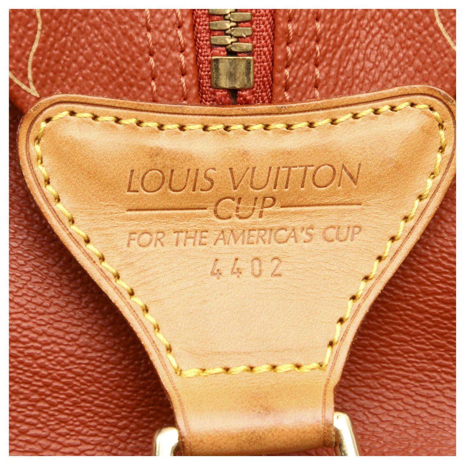 Louis Vuitton Red 1995 LV Cup Travel Bag Brown Leather Plastic Pony-style  calfskin ref.199343 - Joli Closet