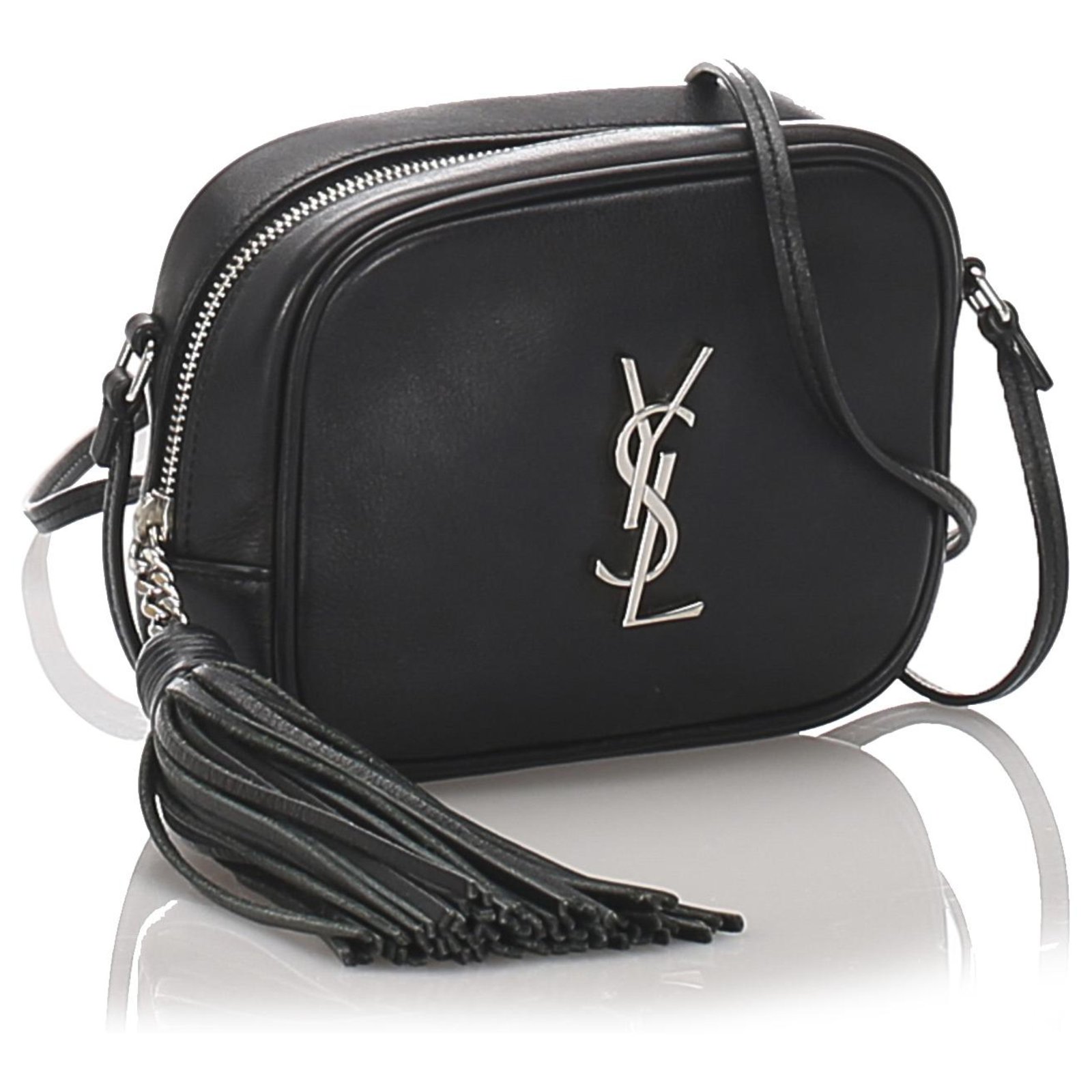 Yves Saint Laurent YSL Black Blogger Leather Crossbody Bag Pony-style  calfskin ref.199417 - Joli Closet