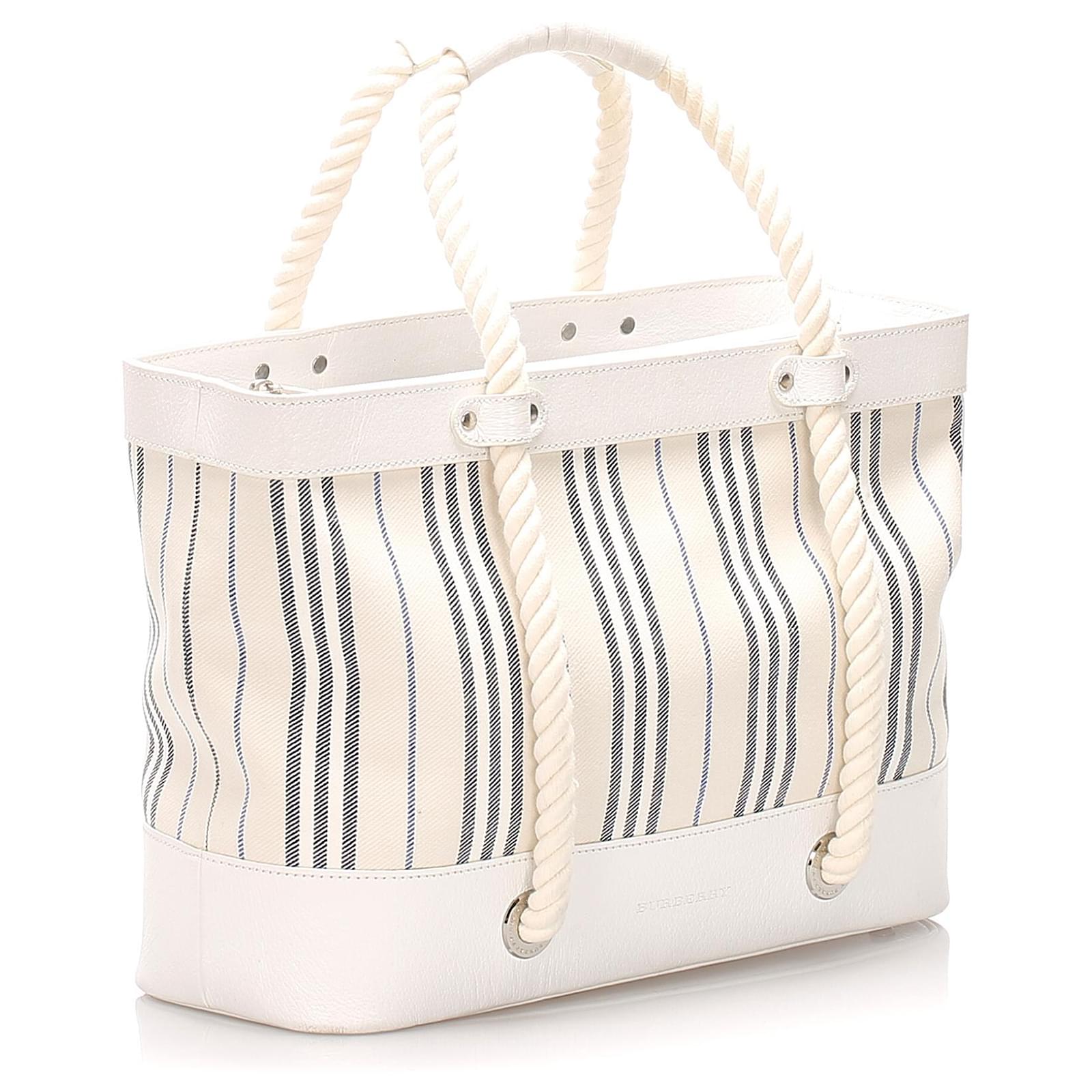 burberry white tote bag