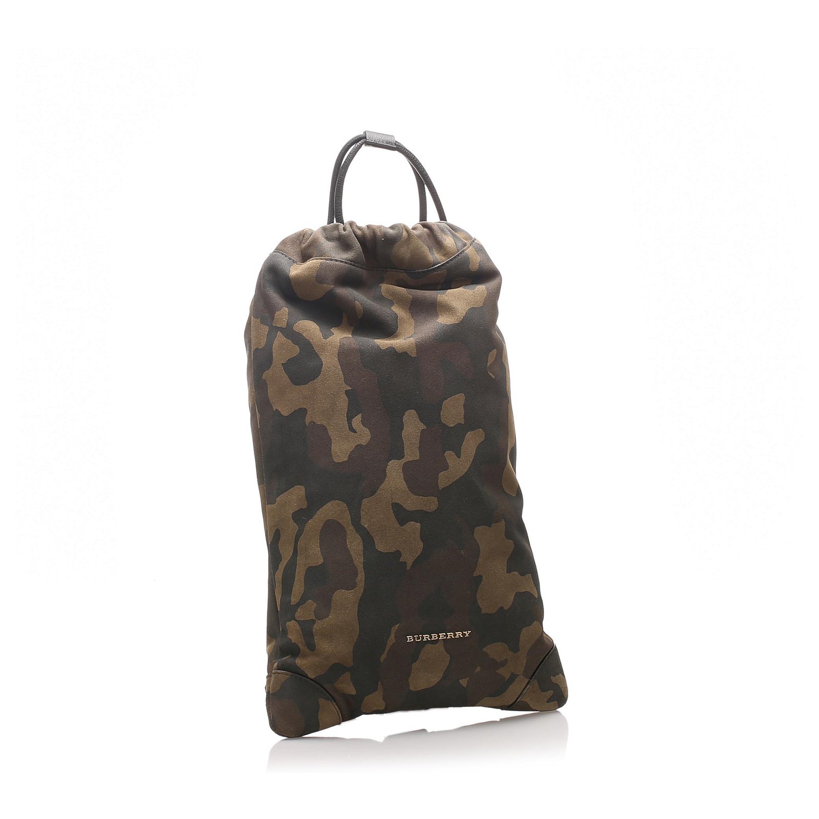 Mochila de gamuza de camuflaje marrón Burberry Castaño Multicolor Suecia  Cuero  - Joli Closet