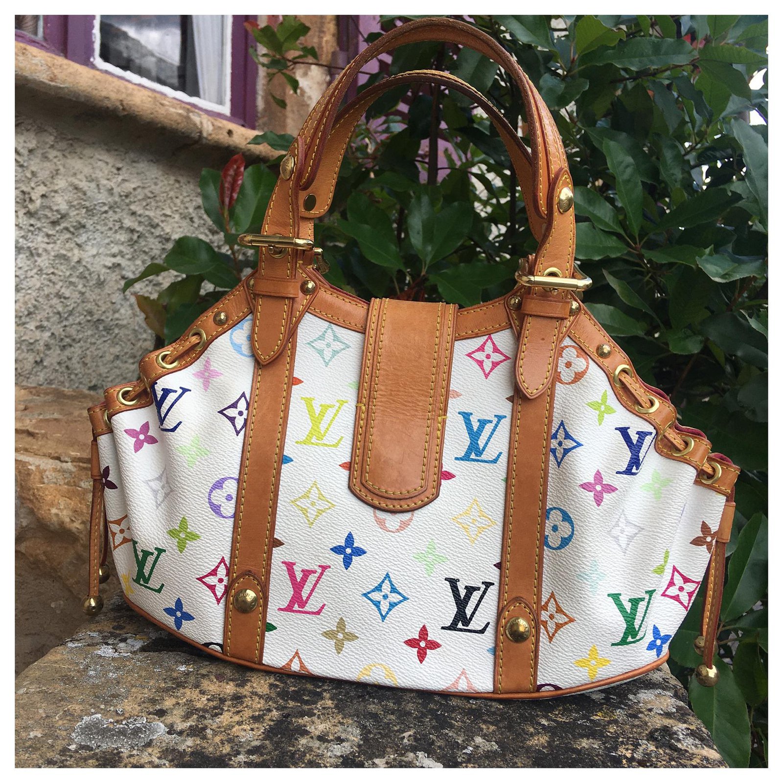 Louis Vuitton Theda murakami blanc Multiple colors Leather Cloth