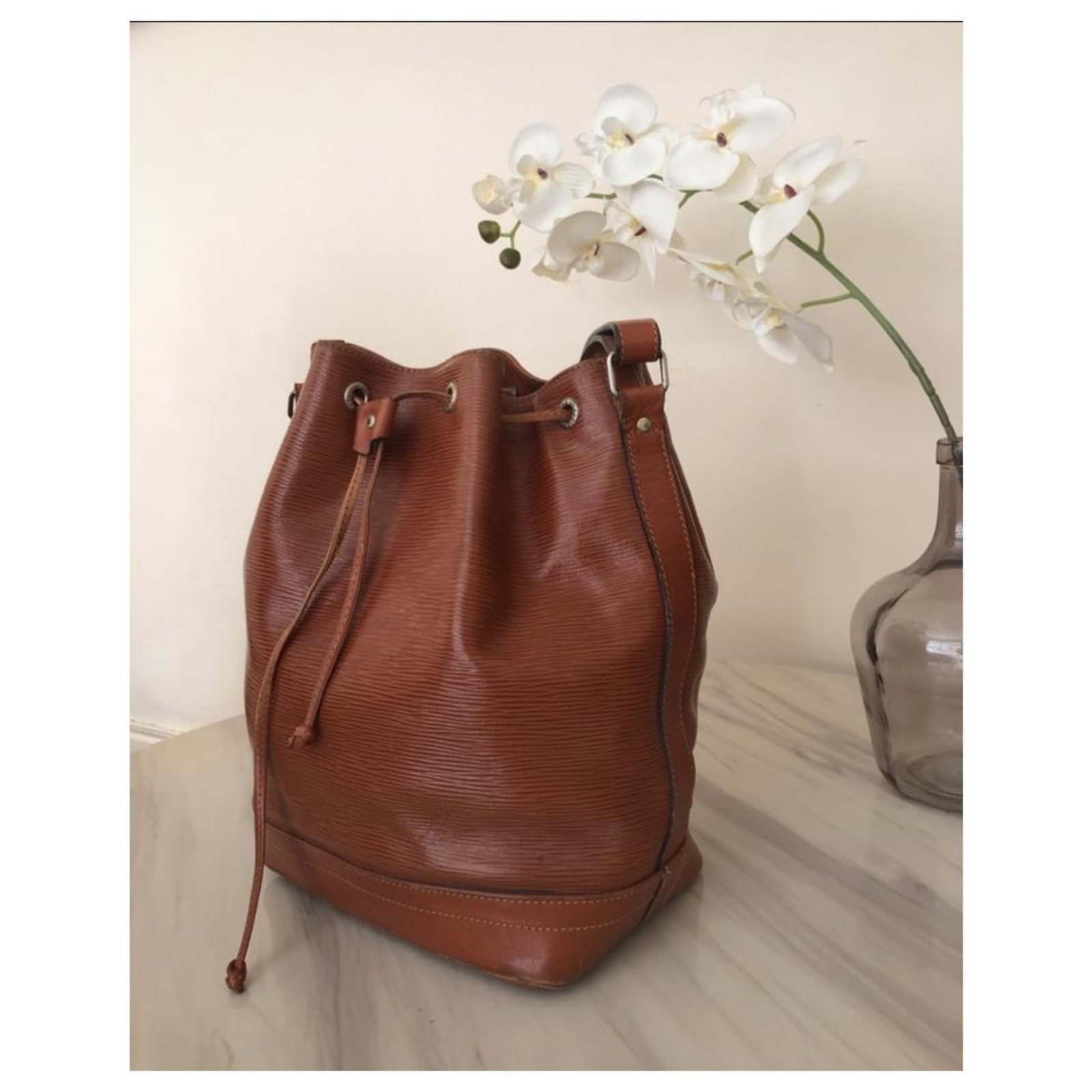 Louis Vuitton Noe GM purse bag. Brown Leather ref.186436 - Joli Closet