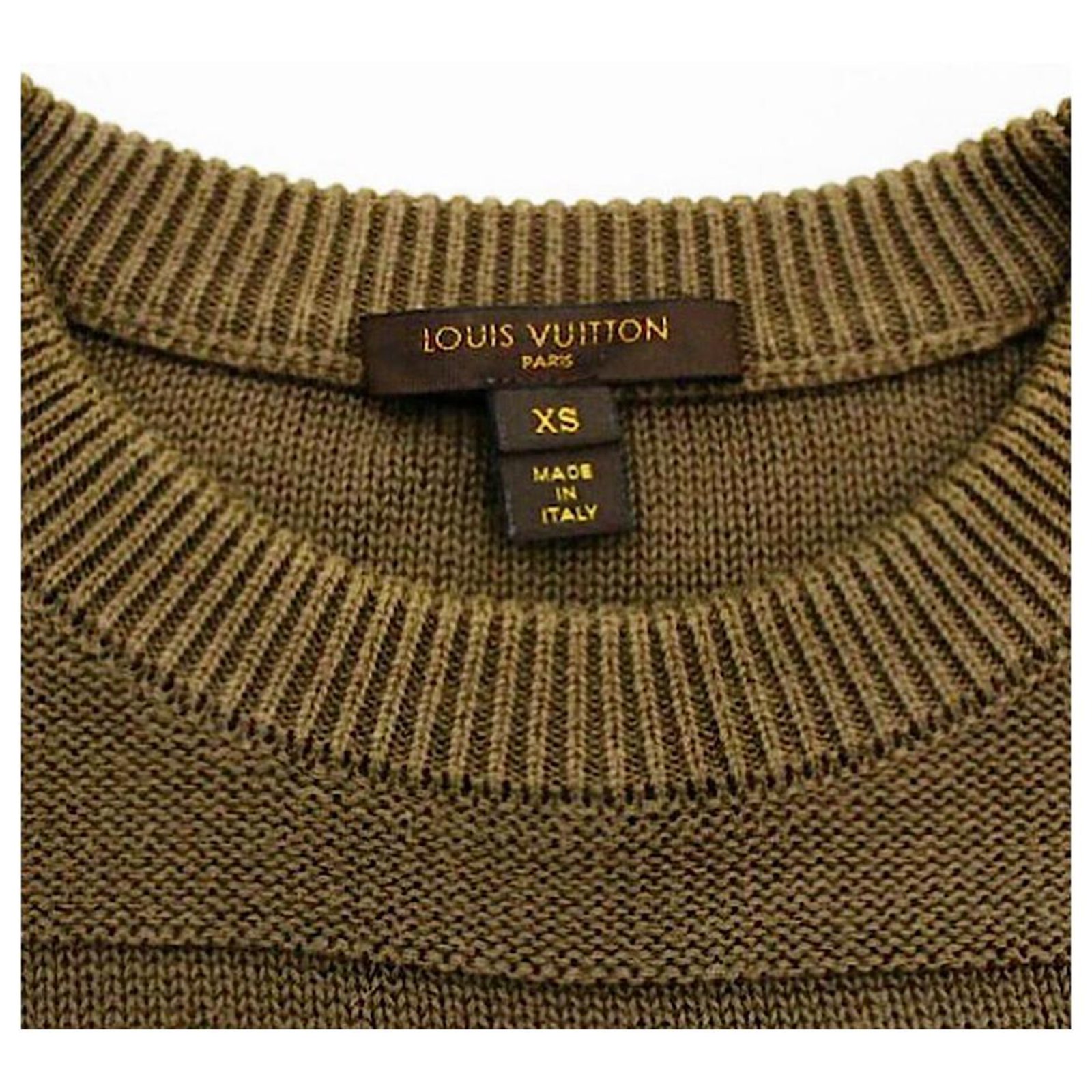 Louis Vuitton Knit Sweater Khaki Cotton ref.698343 - Joli Closet