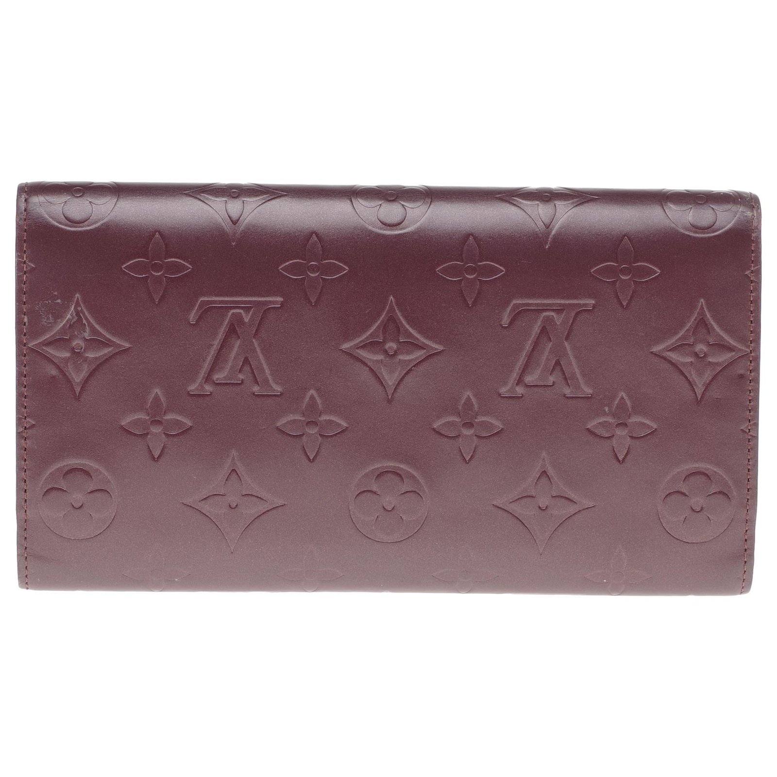 Leather wallet Louis Vuitton Burgundy in Leather - 34322954