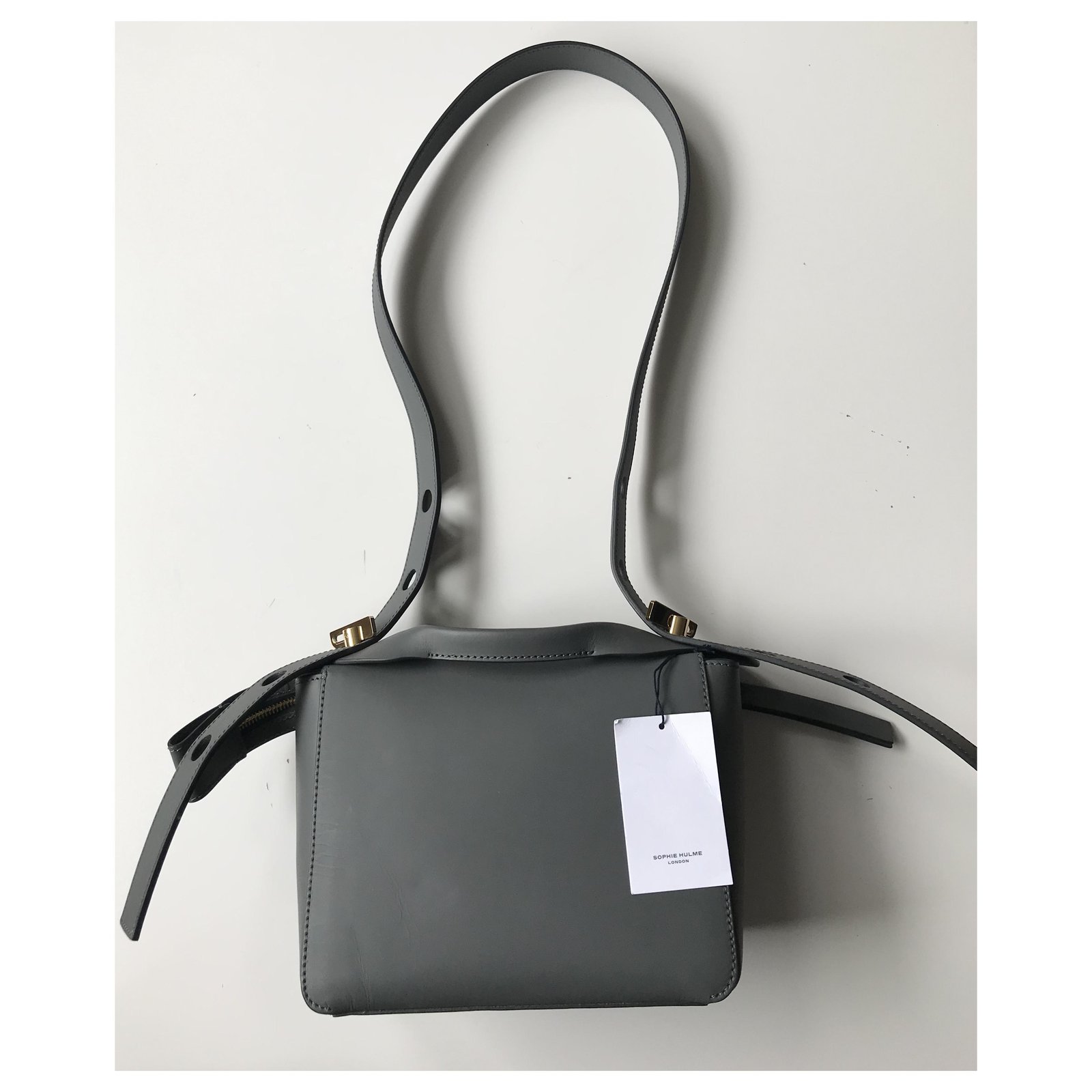Sophie Hulme Bolt Bag Grey Leather ref.200240 - Joli Closet