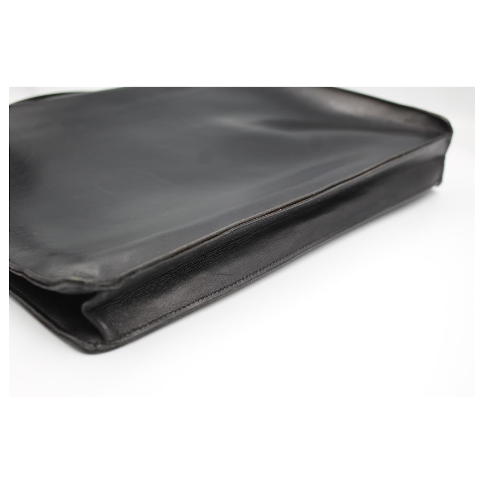 Hermès Hermes Kelly briefcase in black leather. ref.200375 - Joli