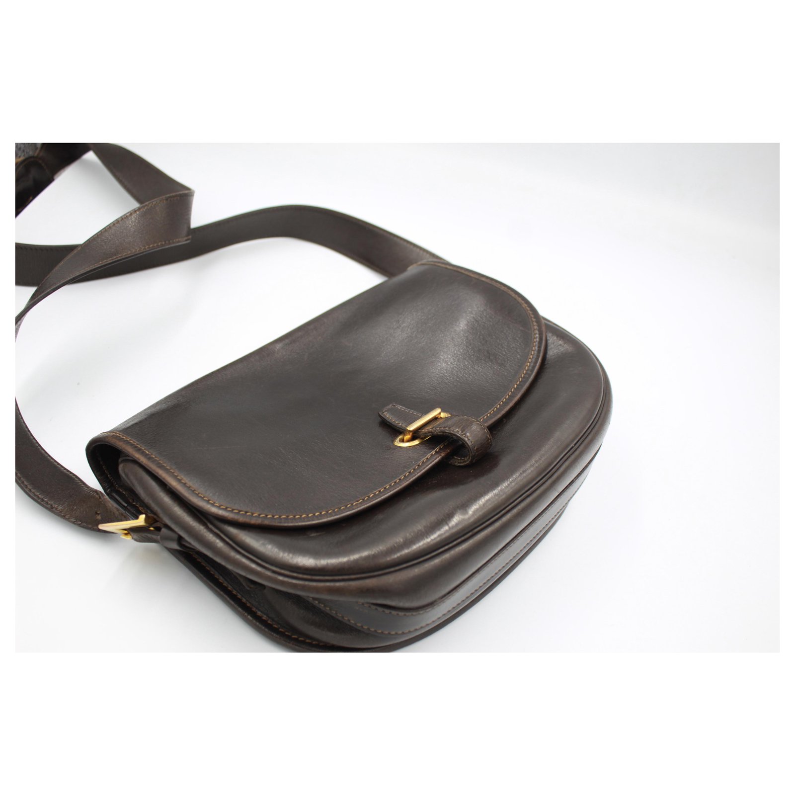 Hermès Hermes « Balle de Golf » handbag in dark brown leather. Black  ref.200389 - Joli Closet
