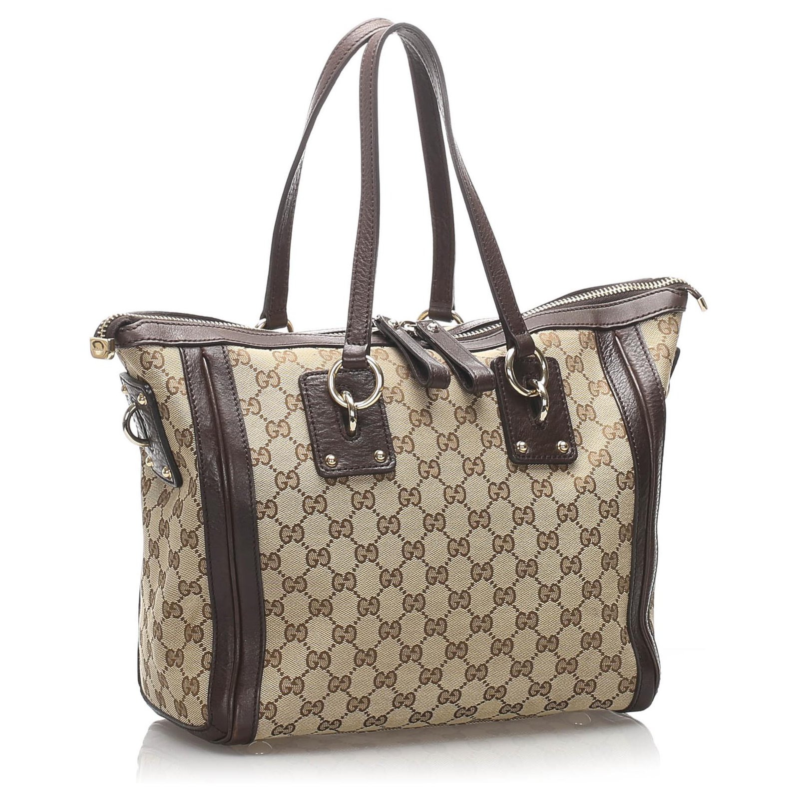 Gucci Beige/Brown GG Canvas and Leather Brick Lane Tote Gucci