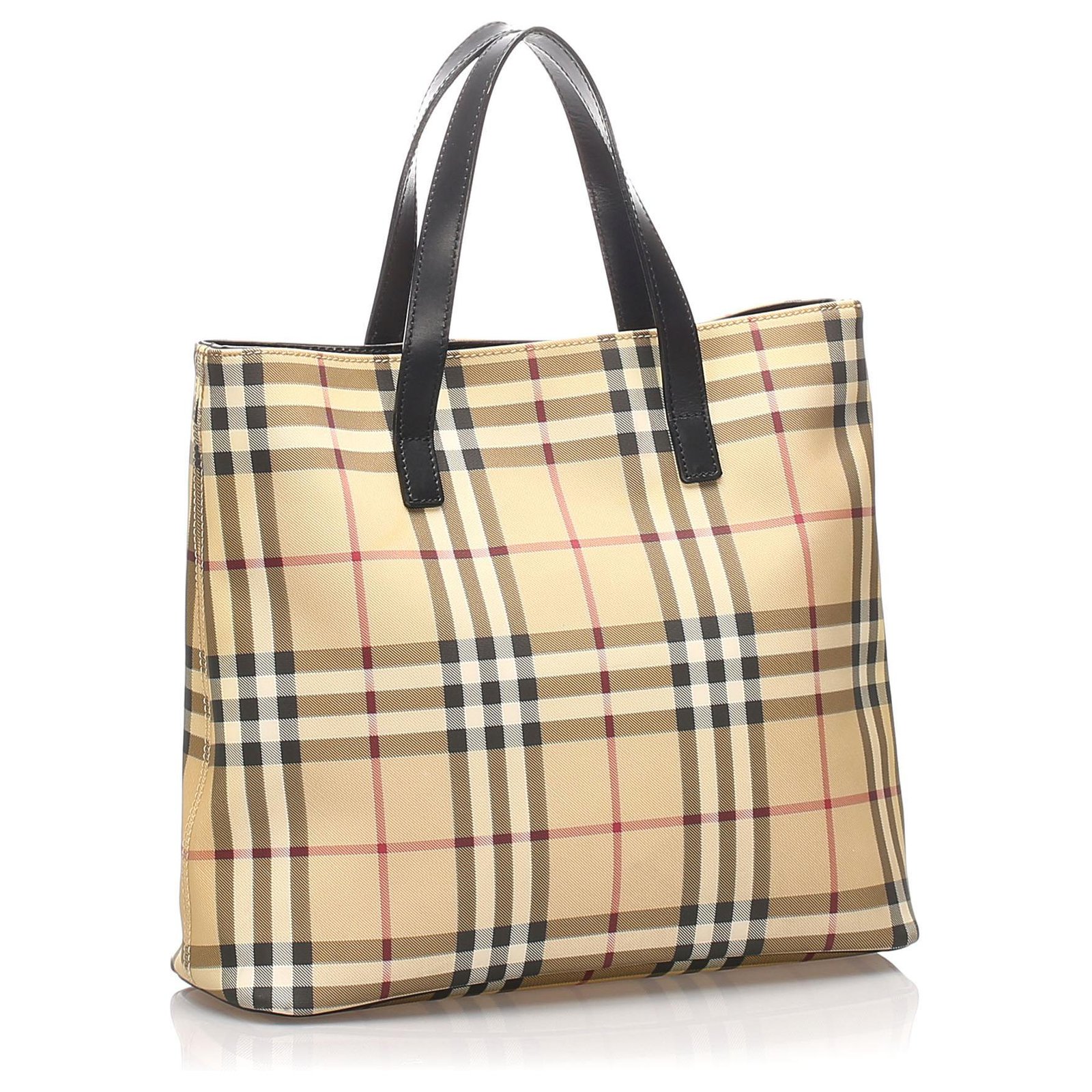 burberry check tote bag