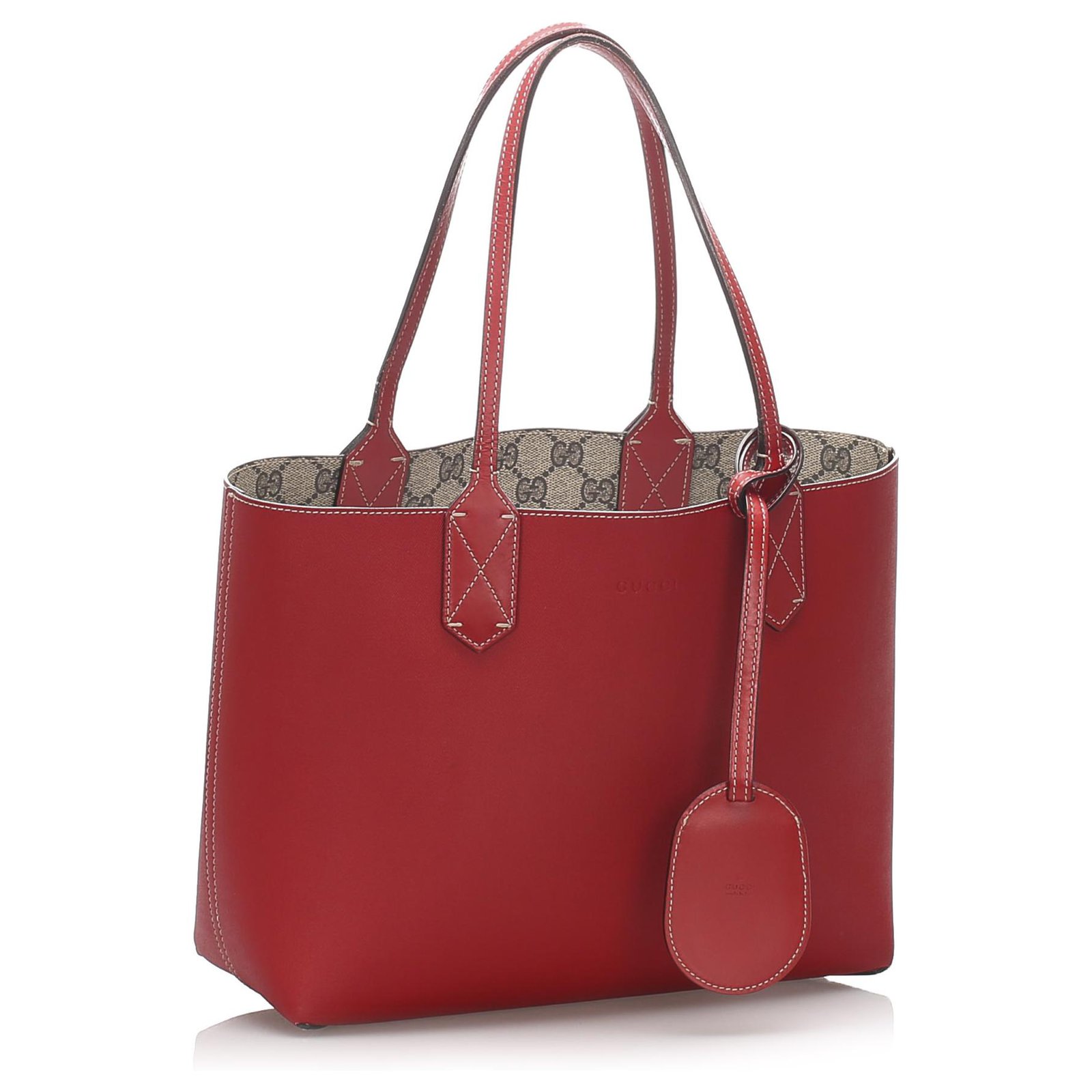 gucci red reversible tote