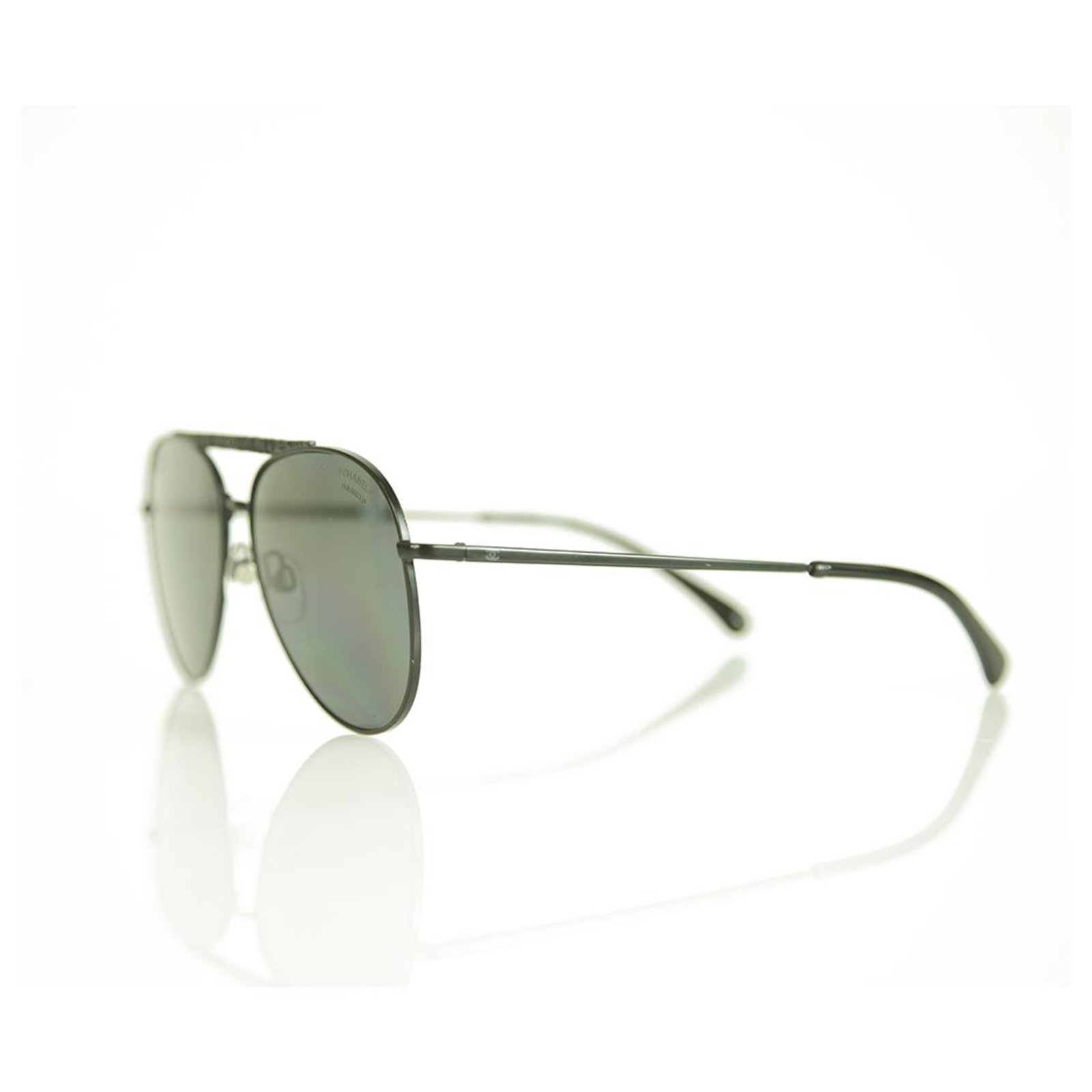 Chanel 4231 Polarized Black Aviator Shaped Metallic Pilot Sunglasses  ref.201057 - Joli Closet
