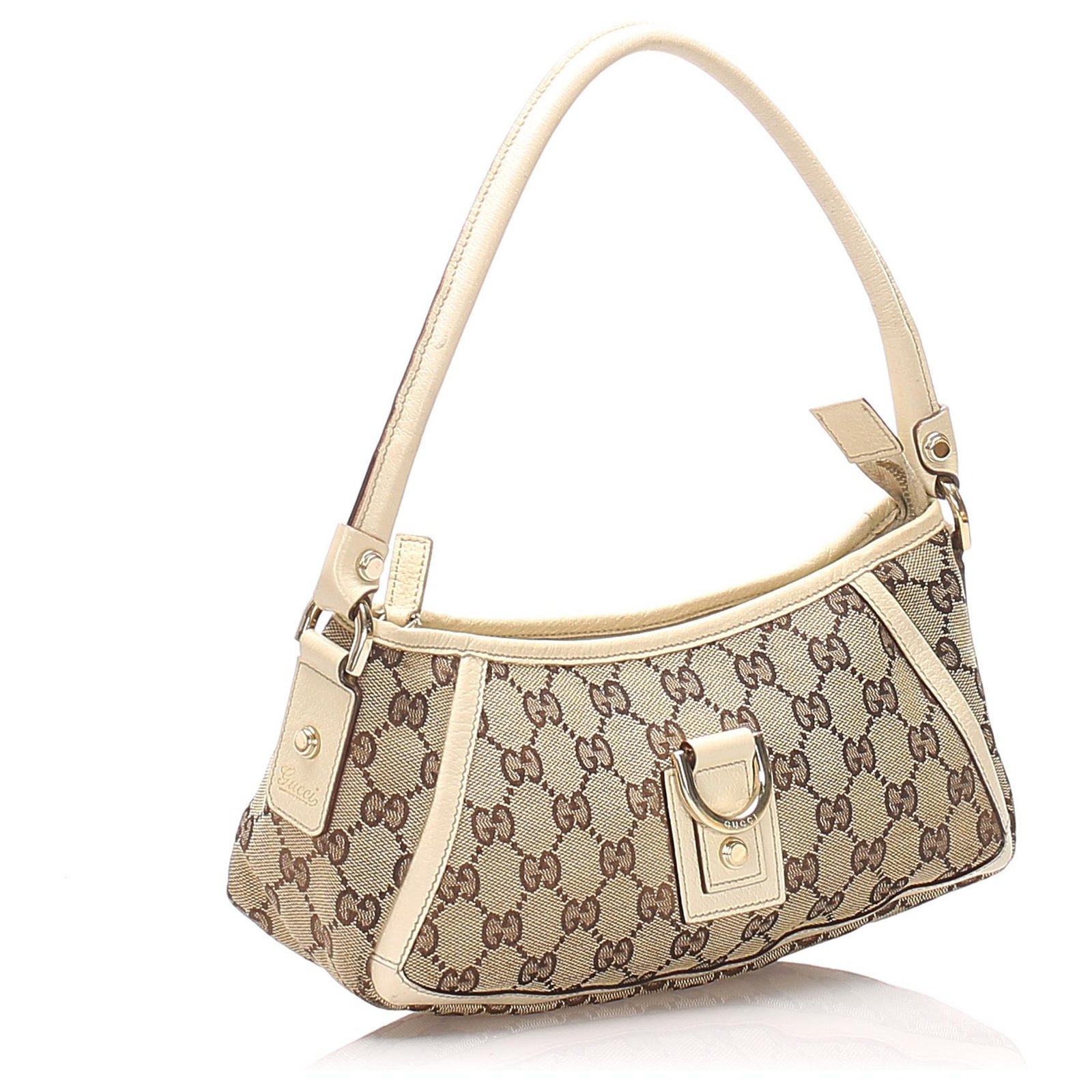 Gucci GG Canvas Abbey D-Ring Pochette - Brown Handle Bags, Handbags -  GUC234871