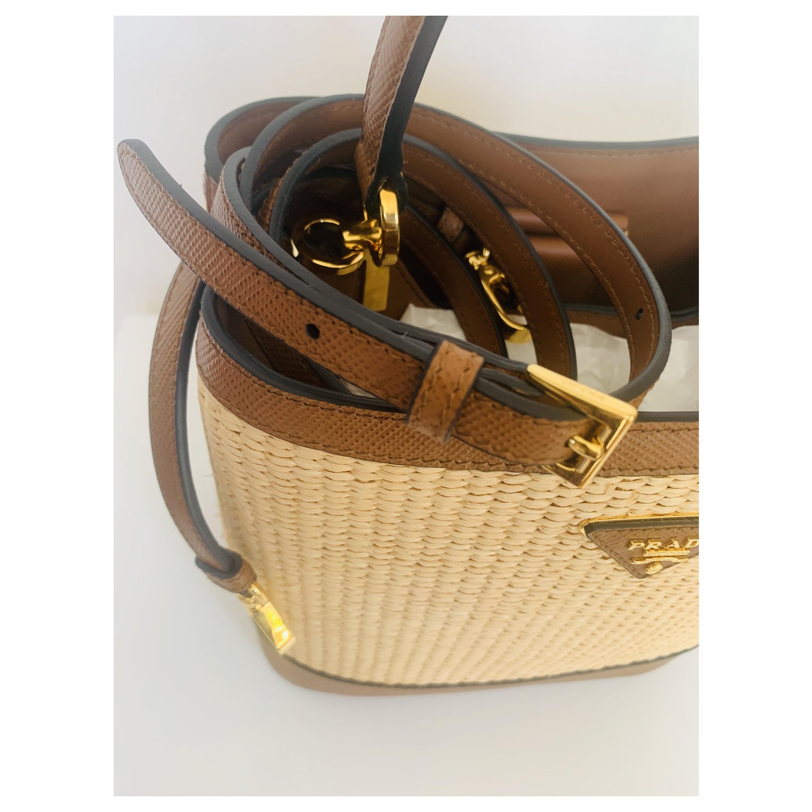 Panier handbag Prada Beige in Wicker - 25348050