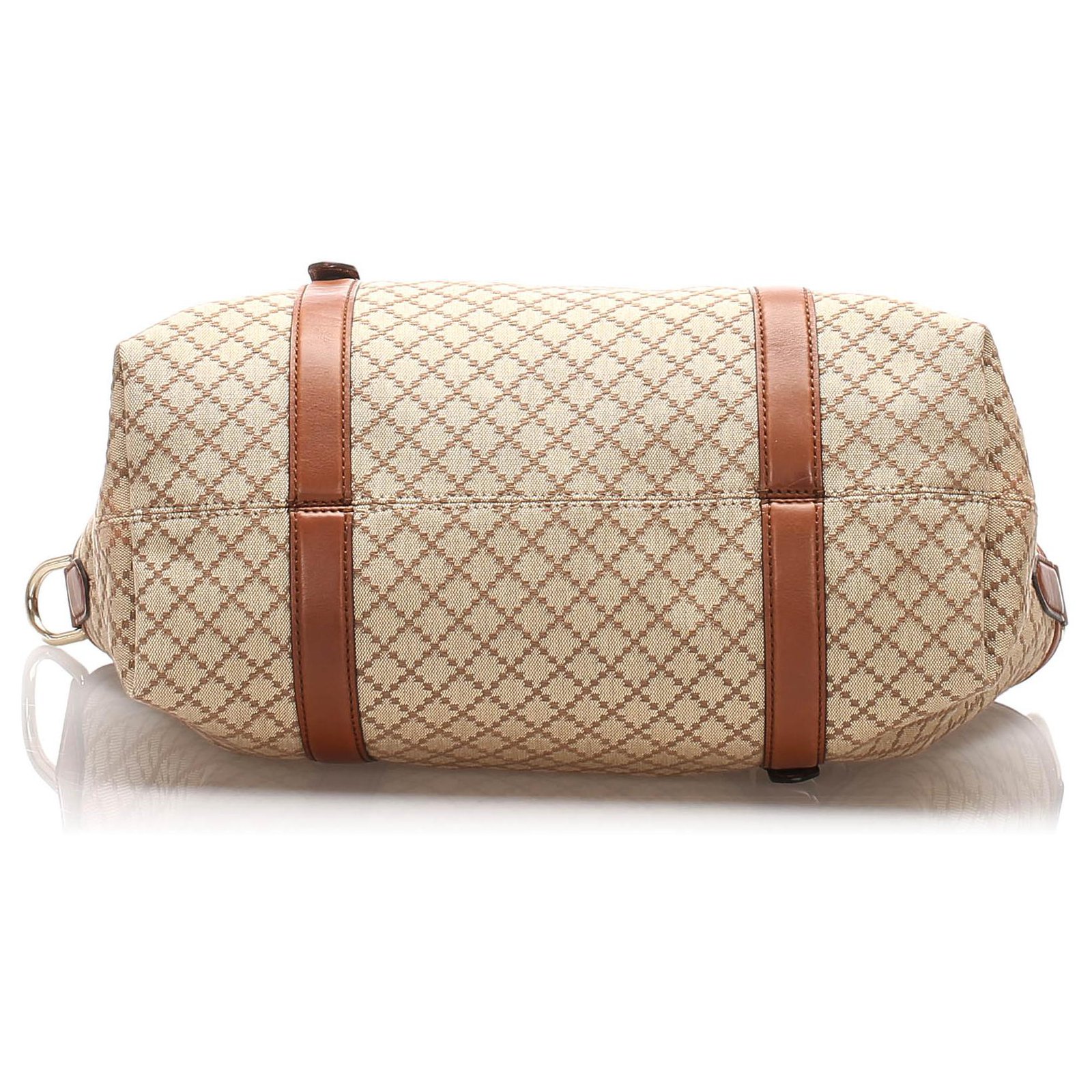 Gucci Brown Diamante Canvas Tote Bag Beige Leather Cloth Pony-style  calfskin Cloth ref.201528 - Joli Closet