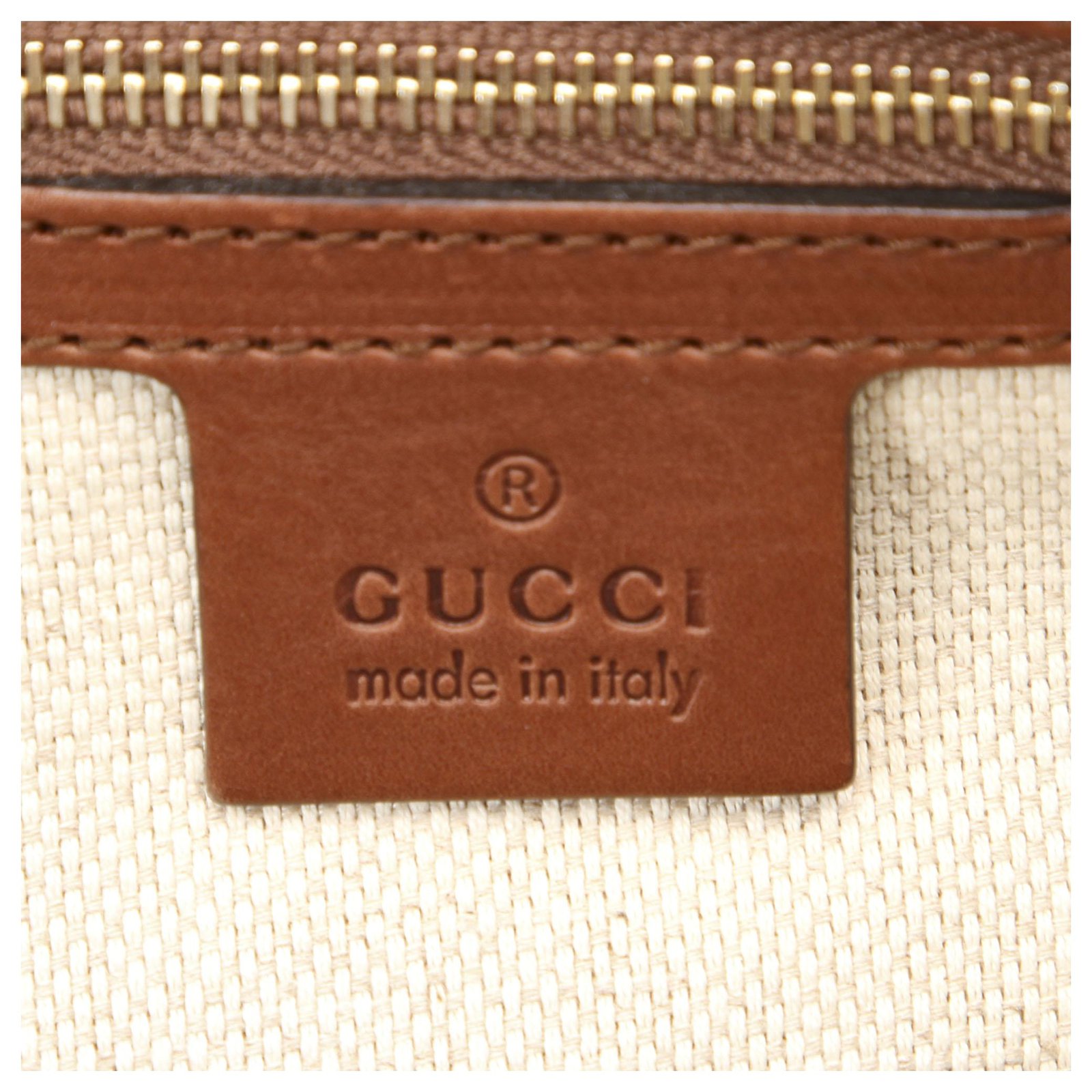 Gucci Brown Diamante Canvas Tote Bag Beige Leather Cloth Pony-style  calfskin Cloth ref.201528 - Joli Closet