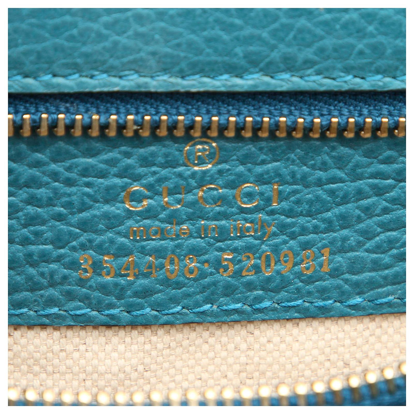 Gucci Blue Leather Swing Tote Bag Pony-style calfskin ref.201544 - Joli ...