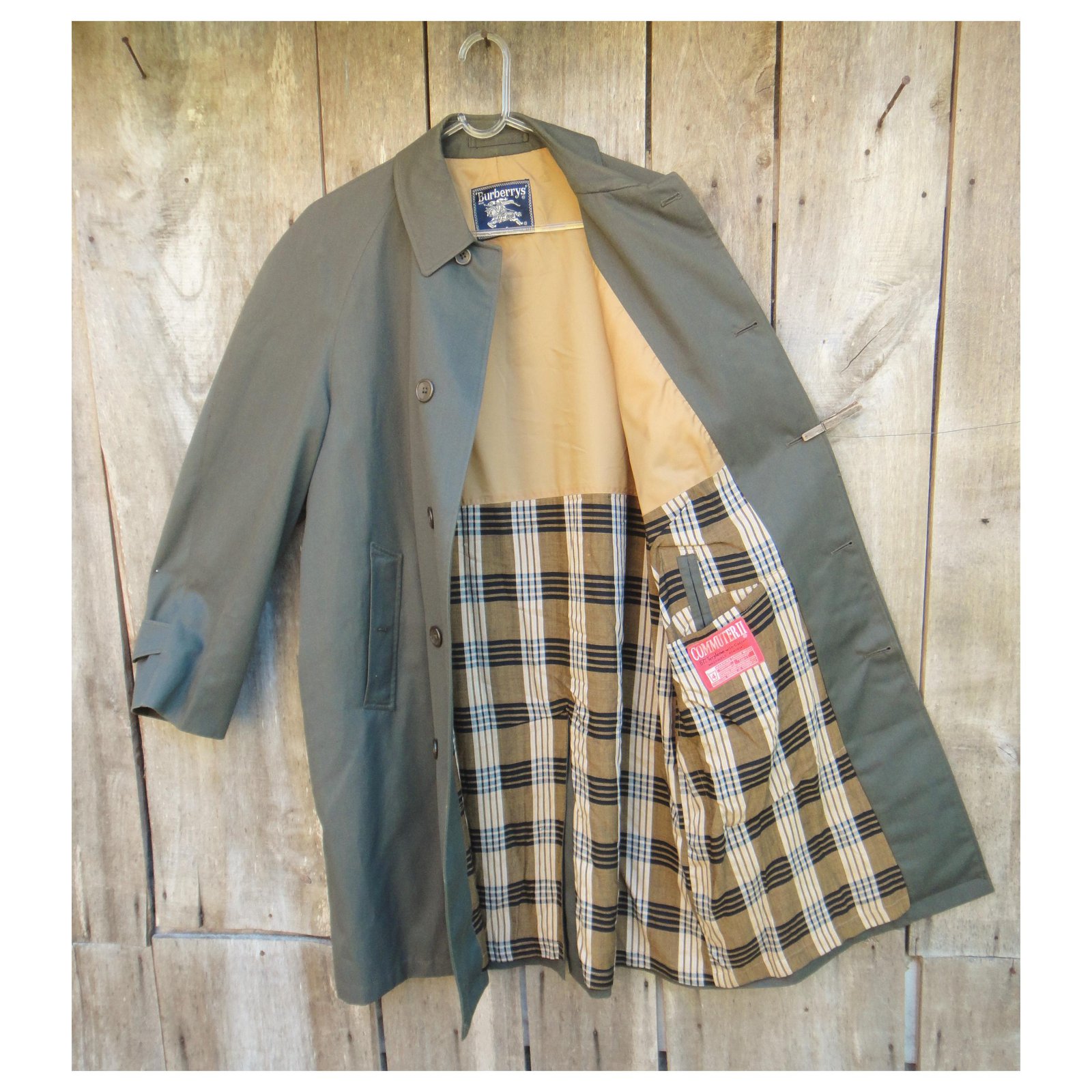 raincoat man Burberry vintage sixties t 52 Khaki Cotton Polyester ref ...
