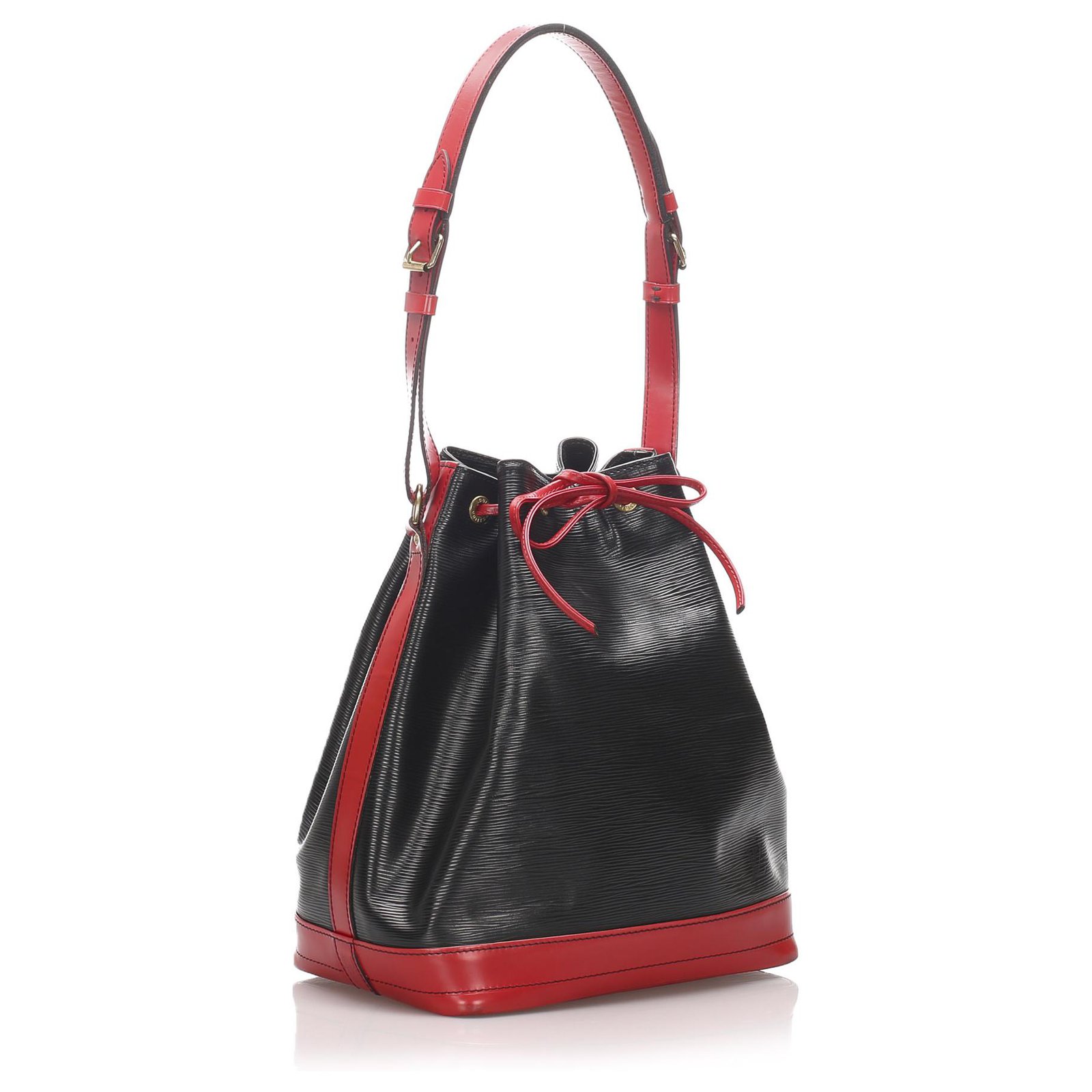 Authentic Louis Vuitton Bicolor, Large, Epi Noe Handbag, Red & Black